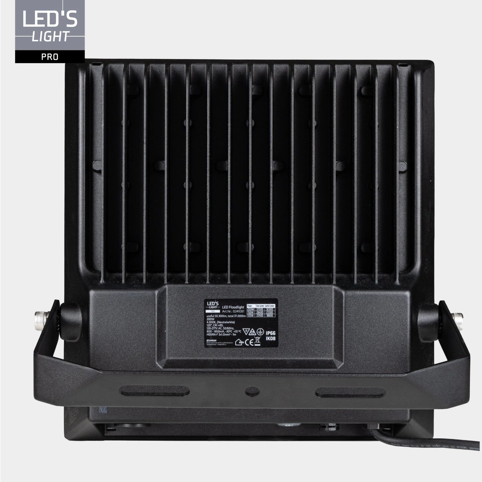 LED's Light Professionele LED Floodlight 37000 - 3 lichtstanden - Waterdicht - 200 watt - daglichtsensor - Image 5