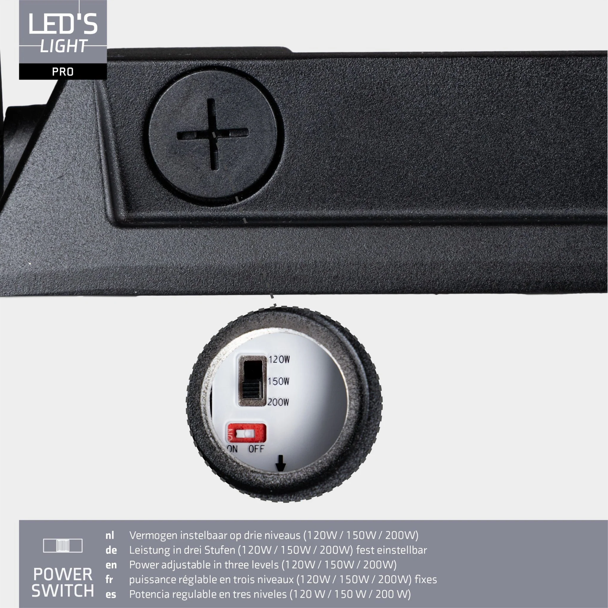 LED's Light Professionele LED Floodlight 37000 - 3 lichtstanden - Waterdicht - 200 watt - daglichtsensor - Image 8