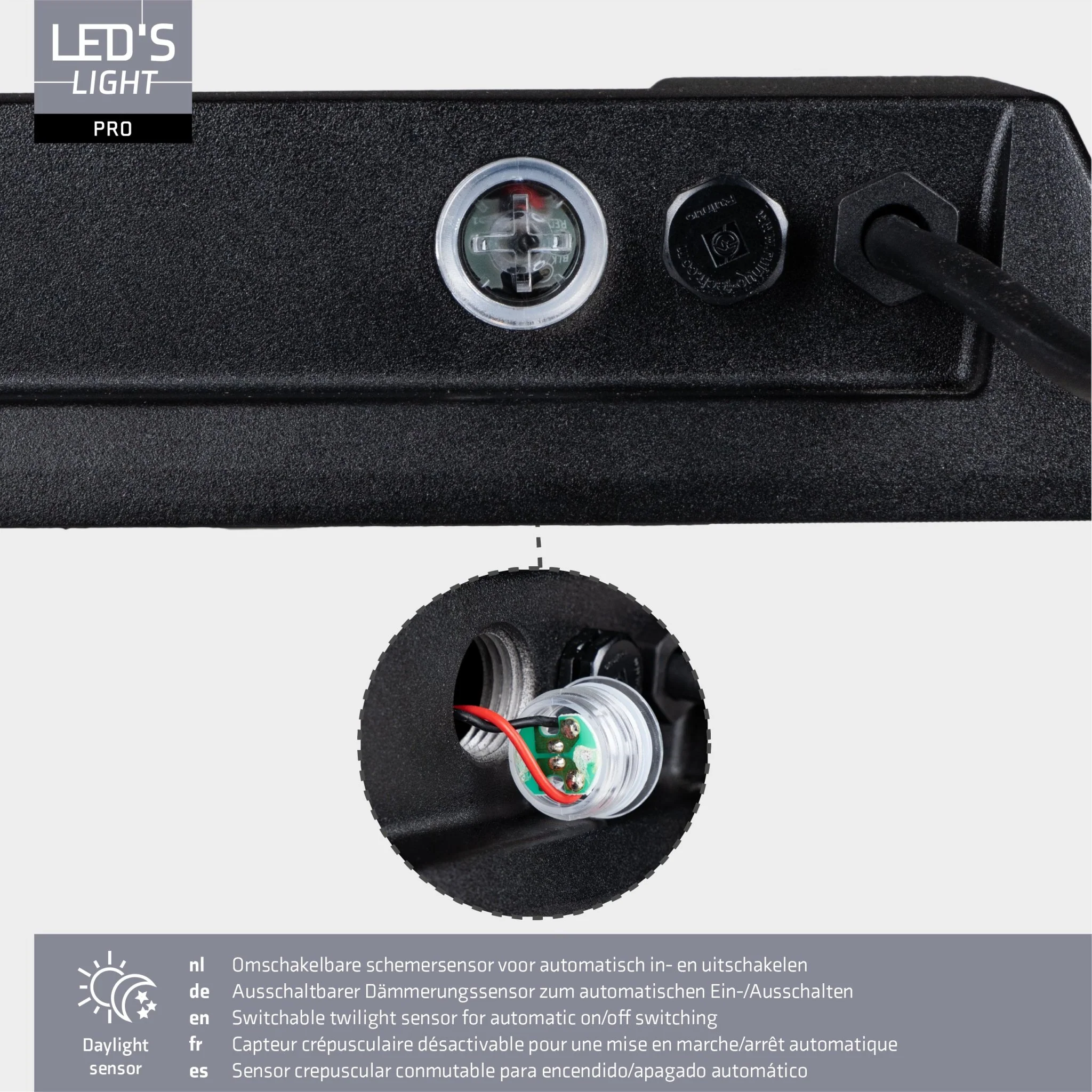 LED's Light Professionele LED Floodlight 37000 - 3 lichtstanden - Waterdicht - 200 watt - daglichtsensor - Image 9