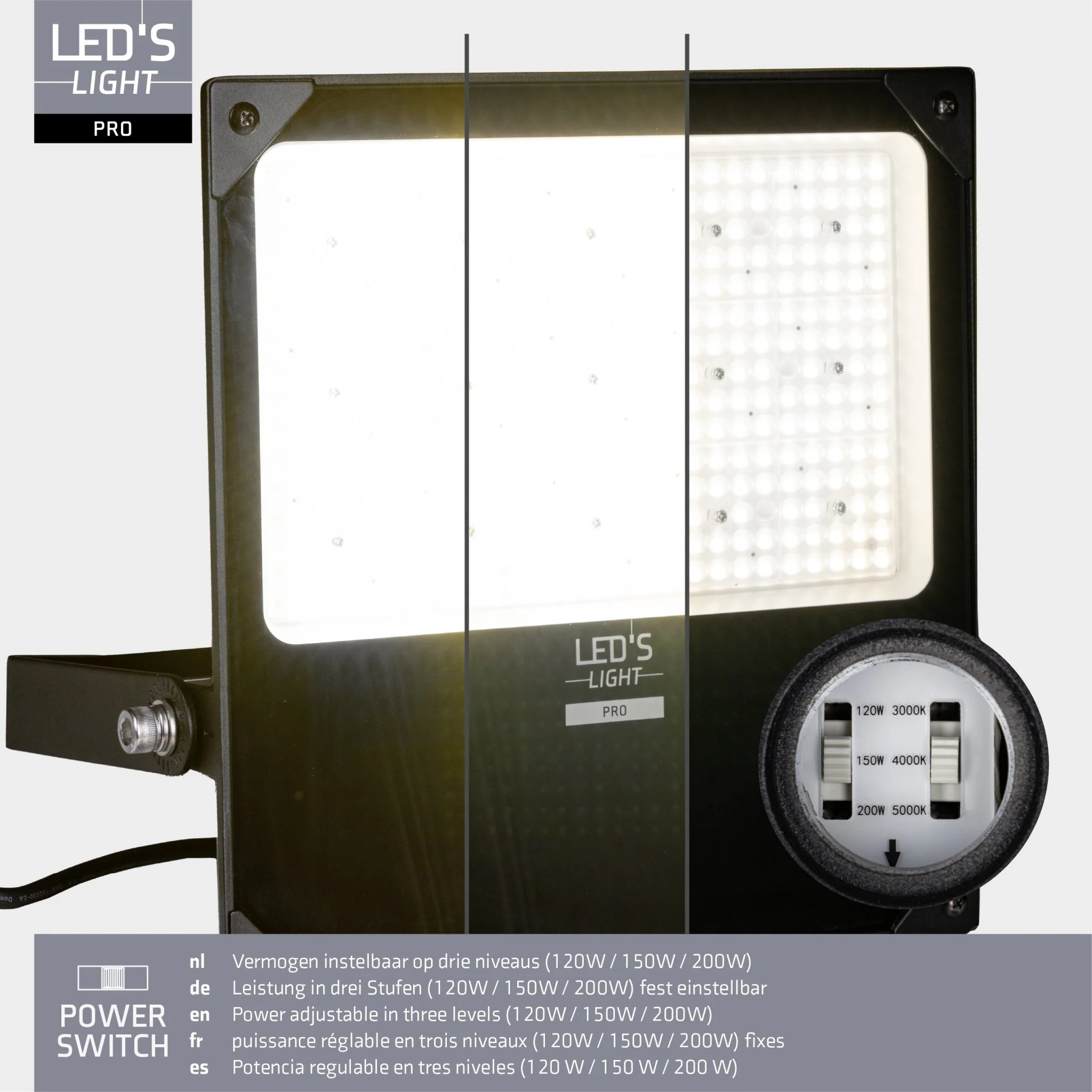 LED's Light pro Professionele LED Schijnwerper 28000 - CCT - Powerselect - 3 lichtstanden - Waterdicht - 200W - Image 7