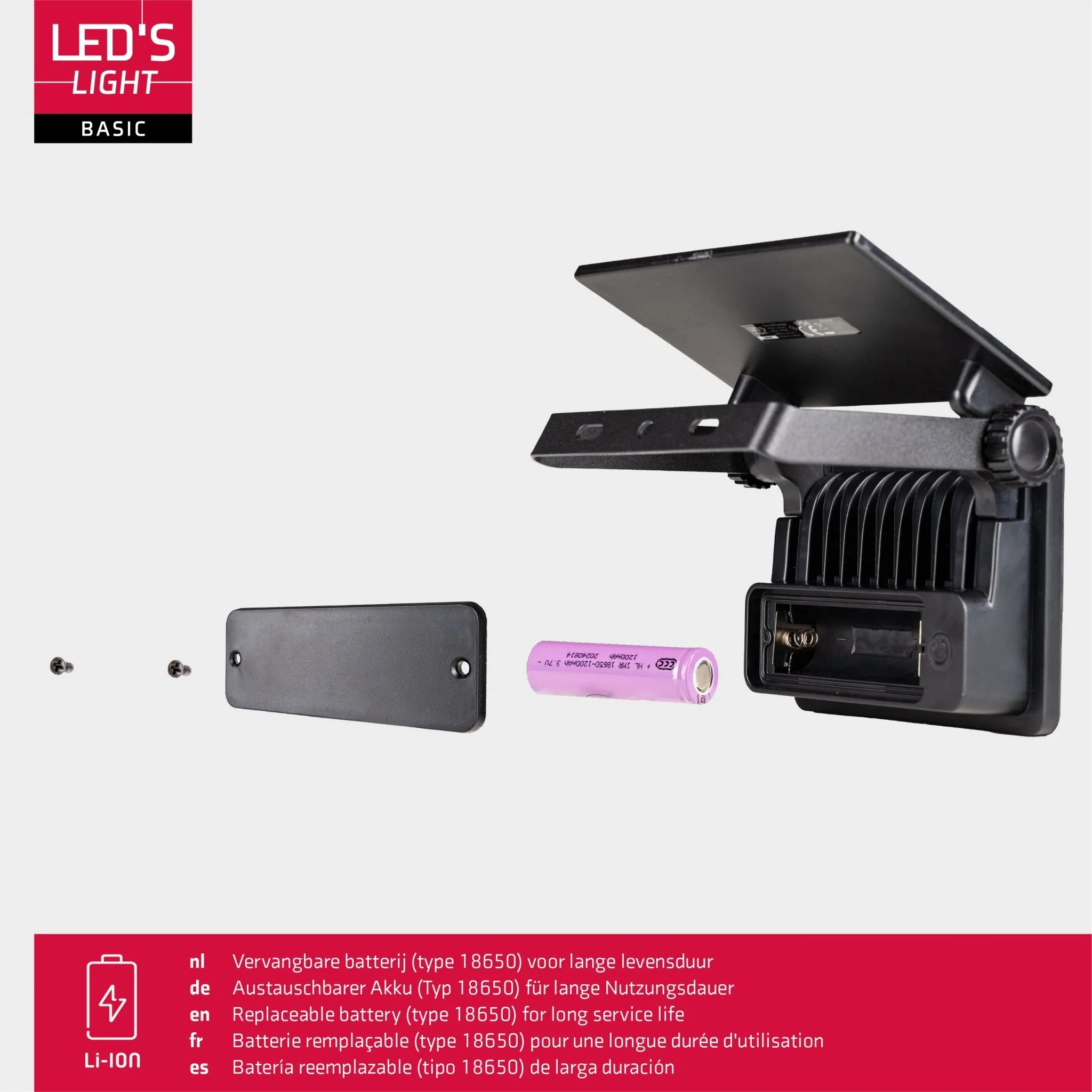 LED's Light Solar Schijnwerper met bewegingssensor - Volledig draadloze buitenlamp - Zwart - Image 5