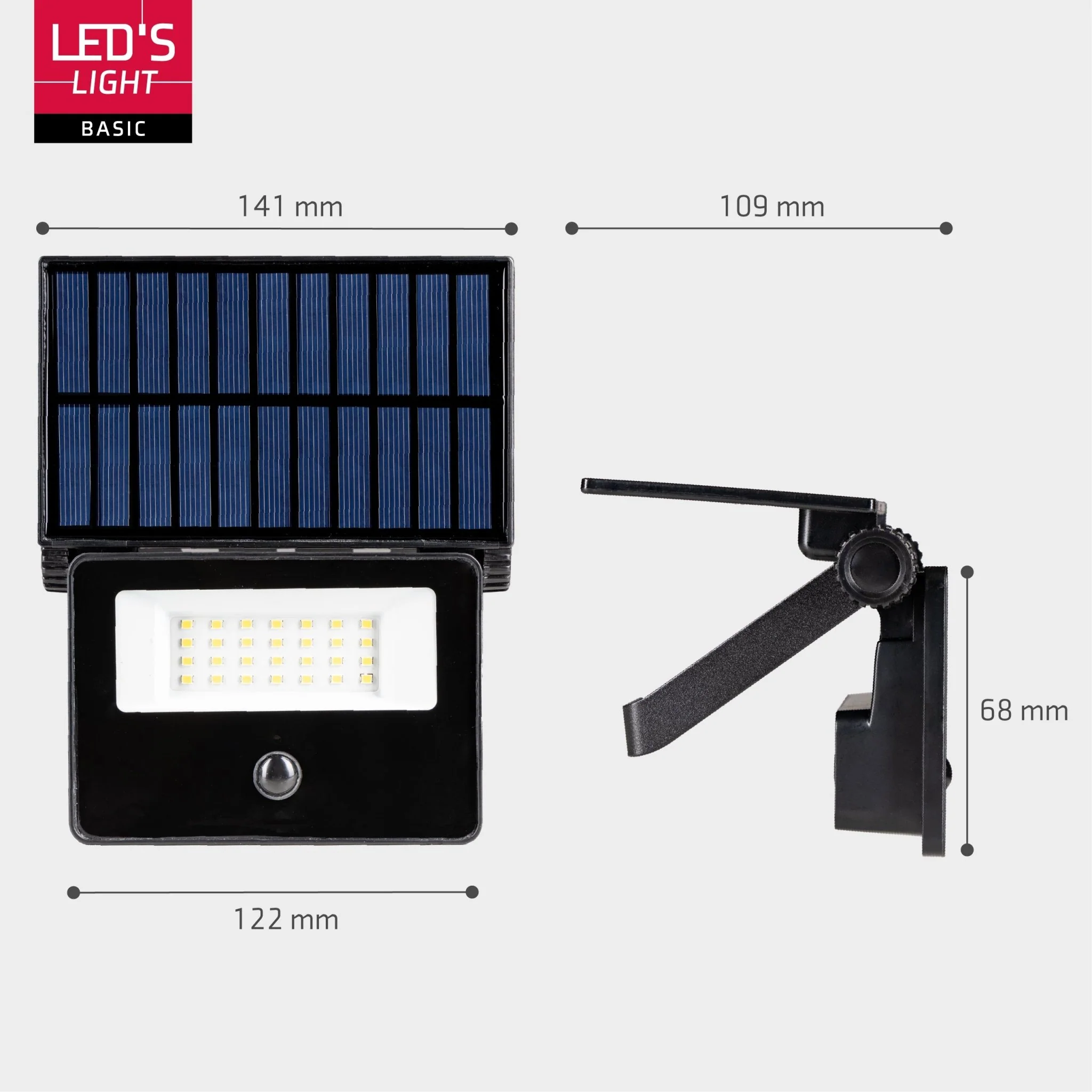 LED's Light Solar Schijnwerper met bewegingssensor - Volledig draadloze buitenlamp - Zwart - Image 7