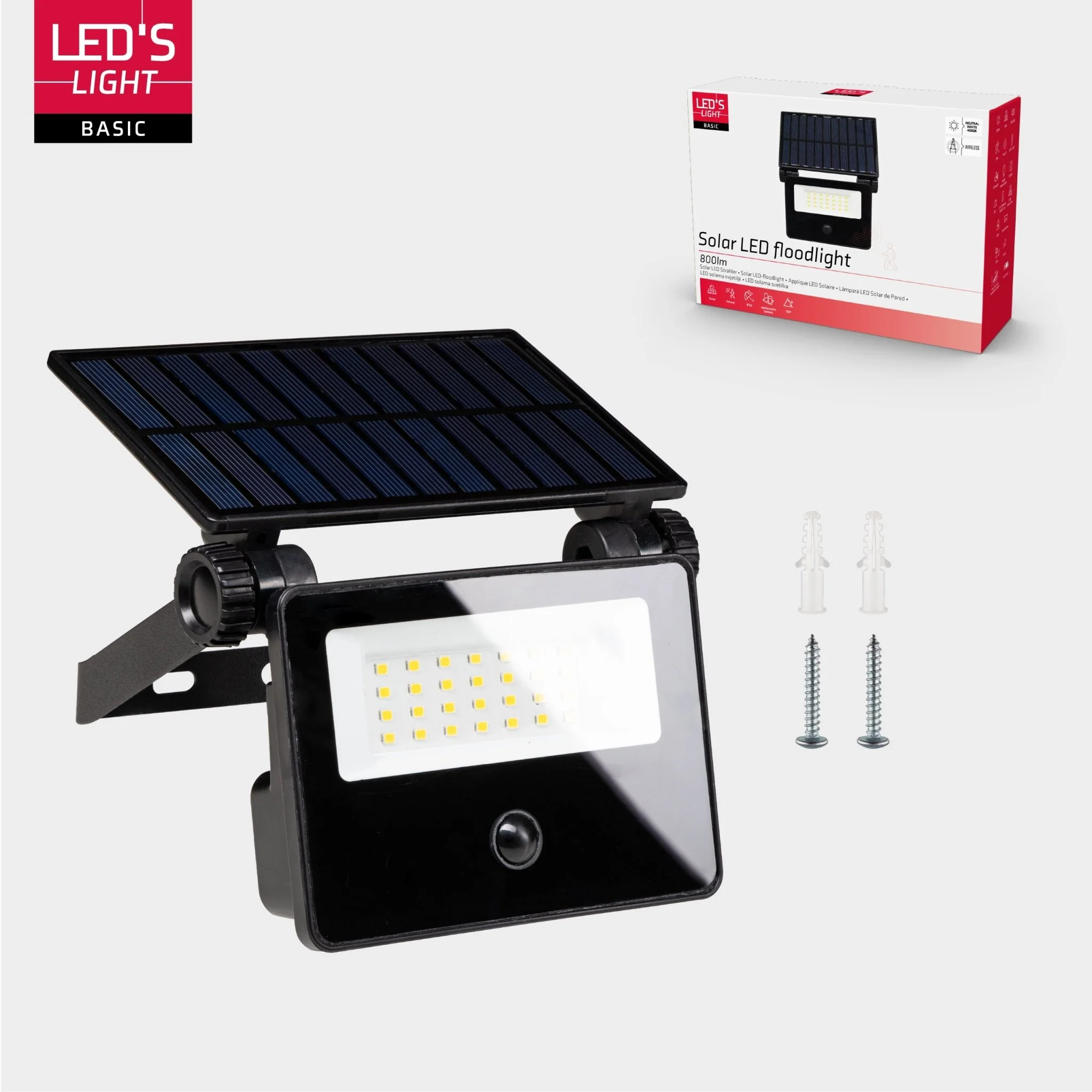 LED's Light Solar Schijnwerper met bewegingssensor - Volledig draadloze buitenlamp - Zwart - Image 9