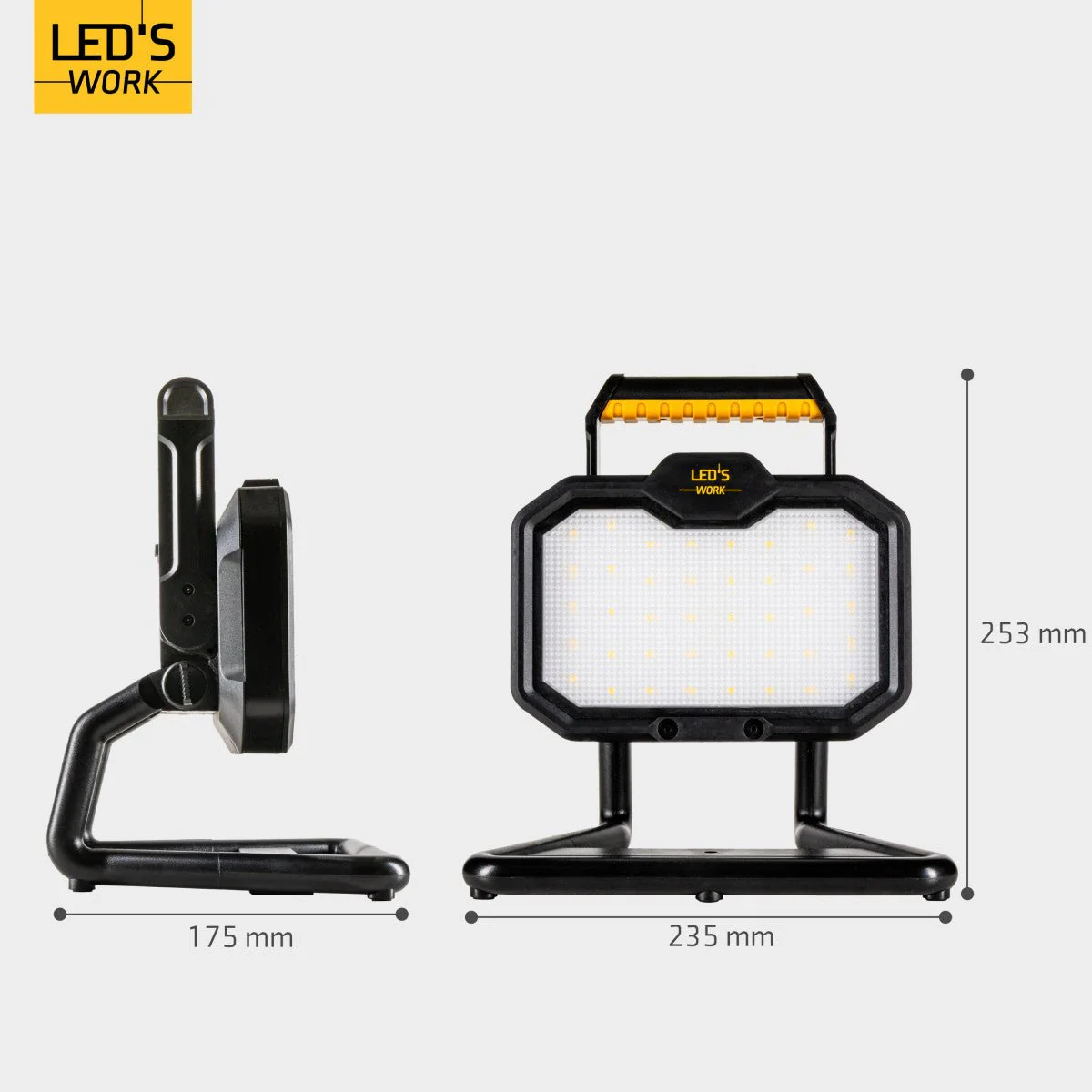 LED's Work LED oplaadbare Bouwlamp 20W 2000lm - Werkt draadloos op accu - Stof- en waterdicht - Inklapbaar - Image 11