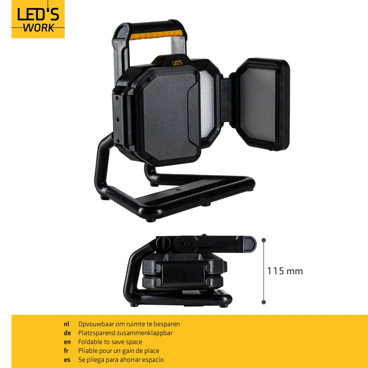 LED's Work LED Bouwlamp Werklamp Oplaadbaar 4000lm 30W Opvouwbaar & Compact - Image 5