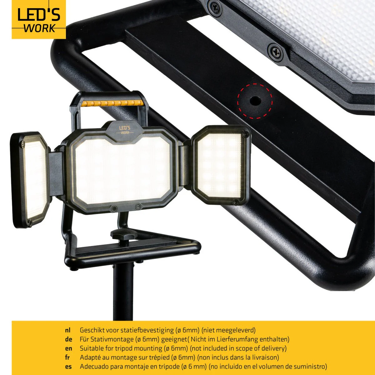 LED's Work LED Bouwlamp Werklamp Oplaadbaar 4000lm 30W Opvouwbaar & Compact - Image 6
