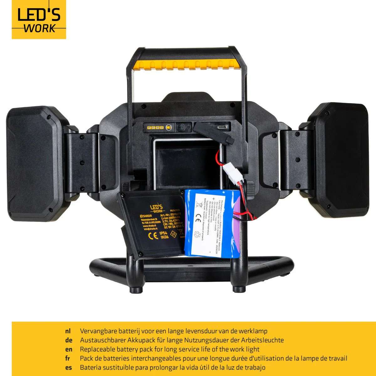 LED's Work LED Bouwlamp Werklamp Oplaadbaar 4000lm 30W Opvouwbaar & Compact - Image 8