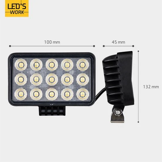 LED's Work LED Schijnwerper voor voertuigen - Geschikt voor tractor, vrachtwagen, auto, bus en schip - 45W - Image 5