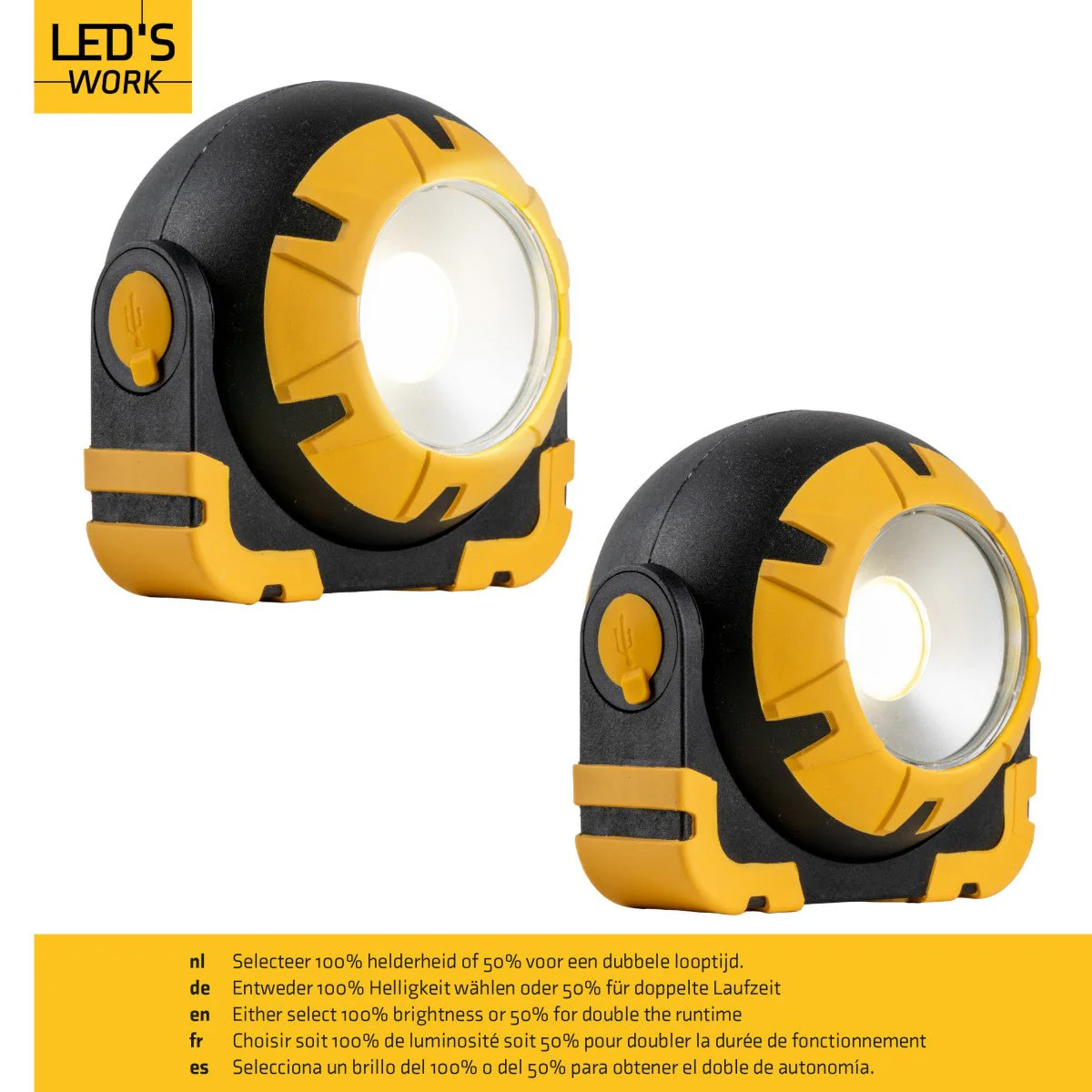 LED's Work Oplaadbare LED Looplamp – Krachtige Draadloze 800 Lumen Werk- & Noodlamp - Image 7