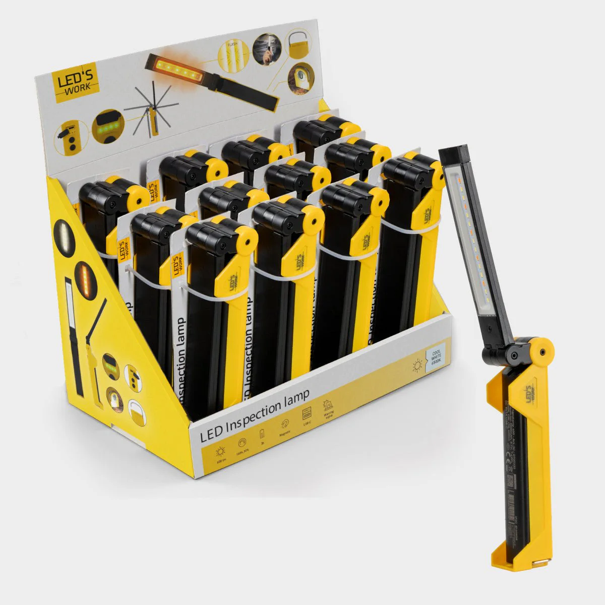 LED's Work Oplaadbare LED Werklamp op accu 600 - Werkt draadloos - Met magneet en haak - Image 13