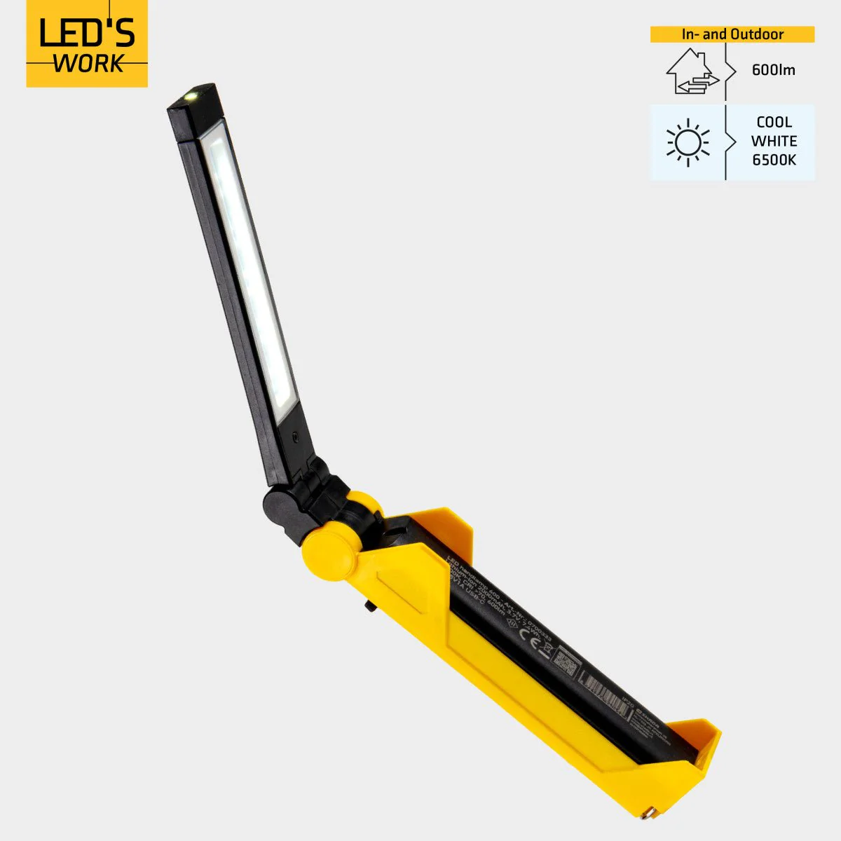 LED's Work Oplaadbare LED Werklamp op accu 600 - Werkt draadloos - Met magneet en haak - Image 6