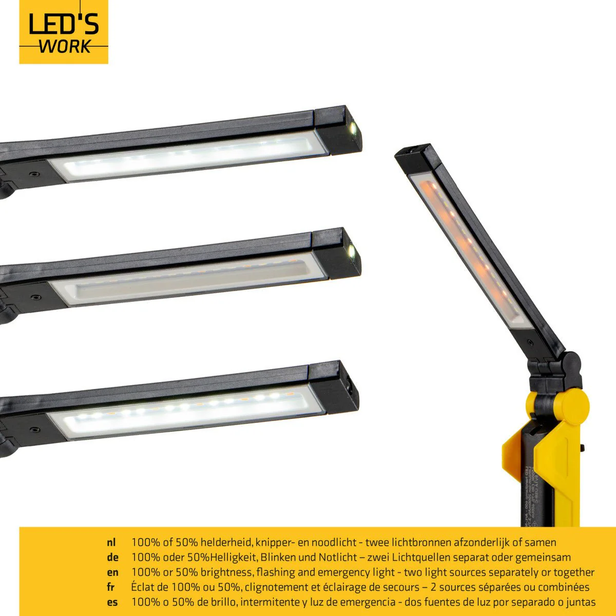 LED's Work Oplaadbare LED Werklamp op accu 600 - Werkt draadloos - Met magneet en haak - Image 8