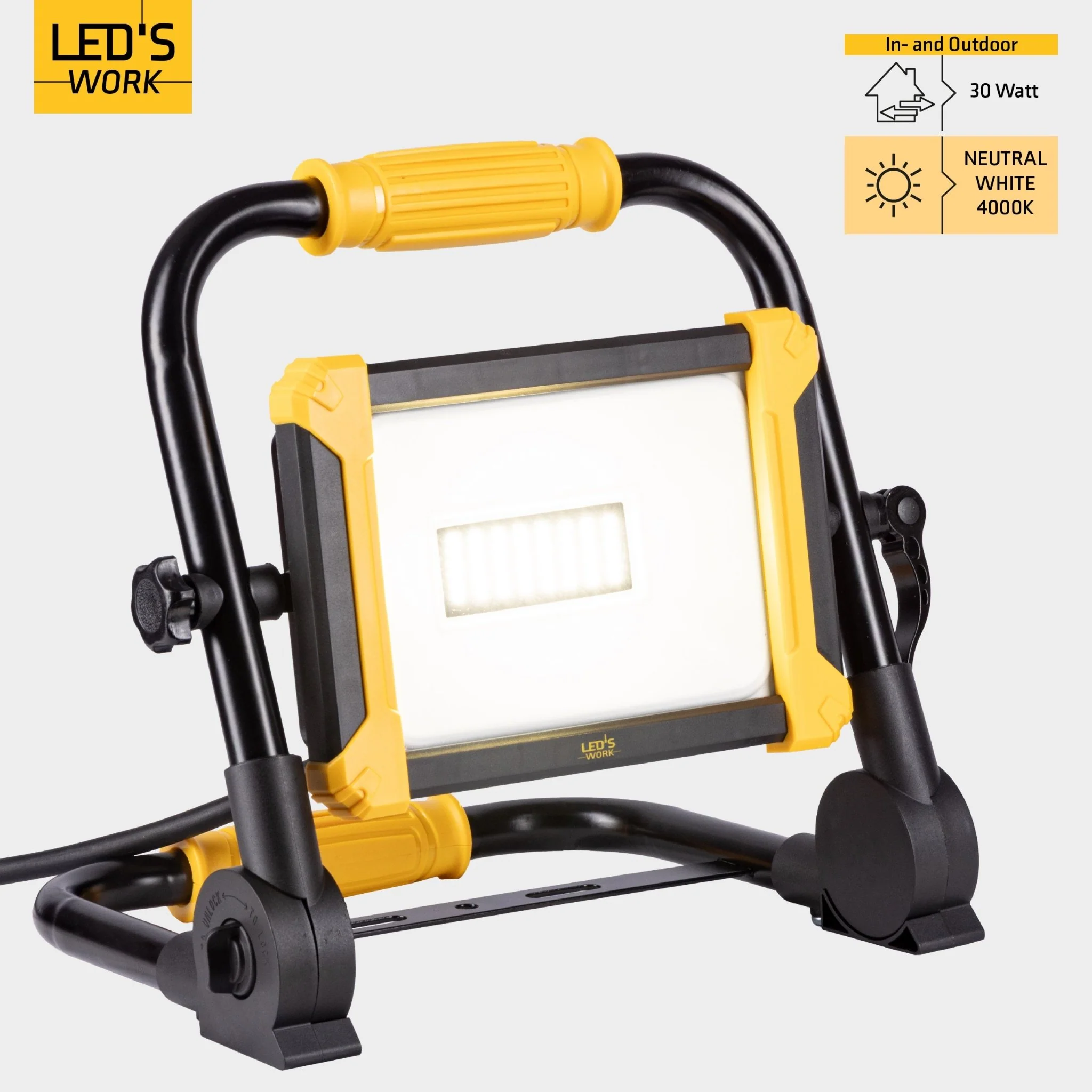 LED's Work Opvouwbare Bouwlamp 3900 - 30W LED - 3 meter kabel - Image 3