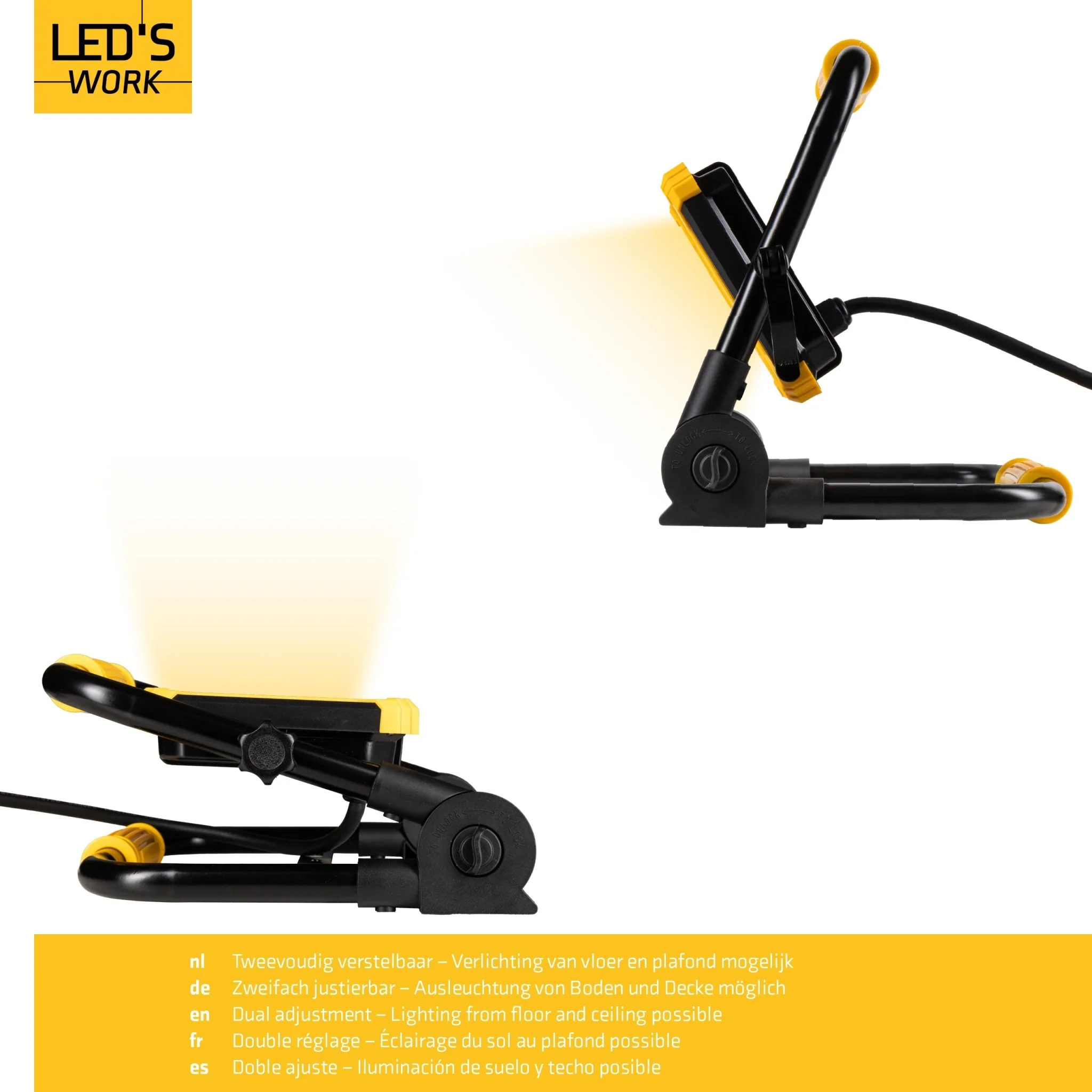 LED's Work Opvouwbare Bouwlamp 3900 - 30W LED - 3 meter kabel - Image 9