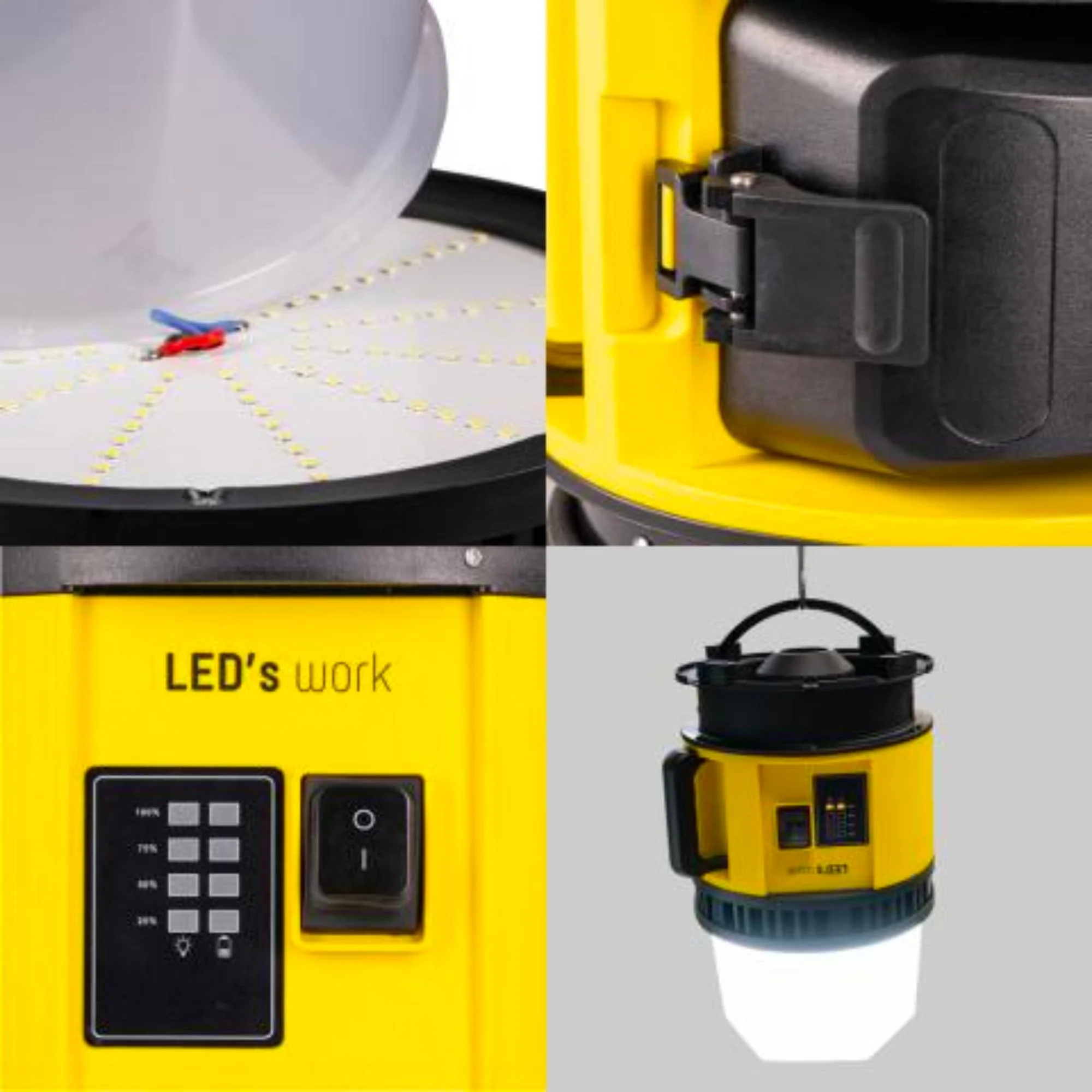 LED's Work 18V Portable LED Bouwlamp 6000lm - Universeel oplaadbaar met 18V accu - 60W - Image 7