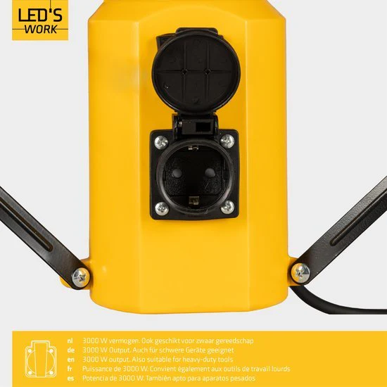 LED's Work Toren bouwlamp met extra stopcontact - Staaf werklamp - 100W - 12000 lm - Image 4