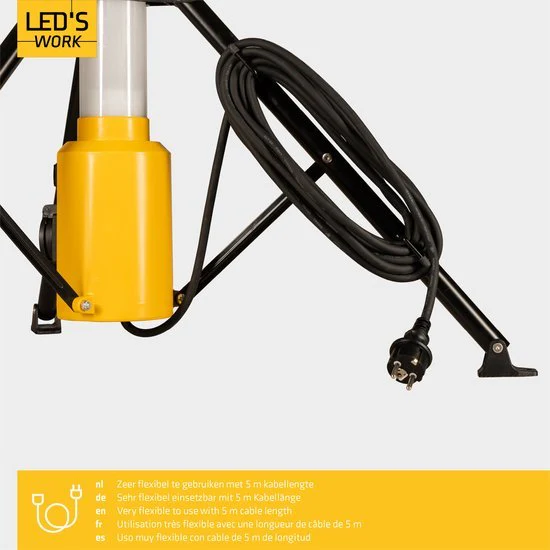LED's Work Toren bouwlamp met extra stopcontact - Staaf werklamp - 100W - 12000 lm - Image 5