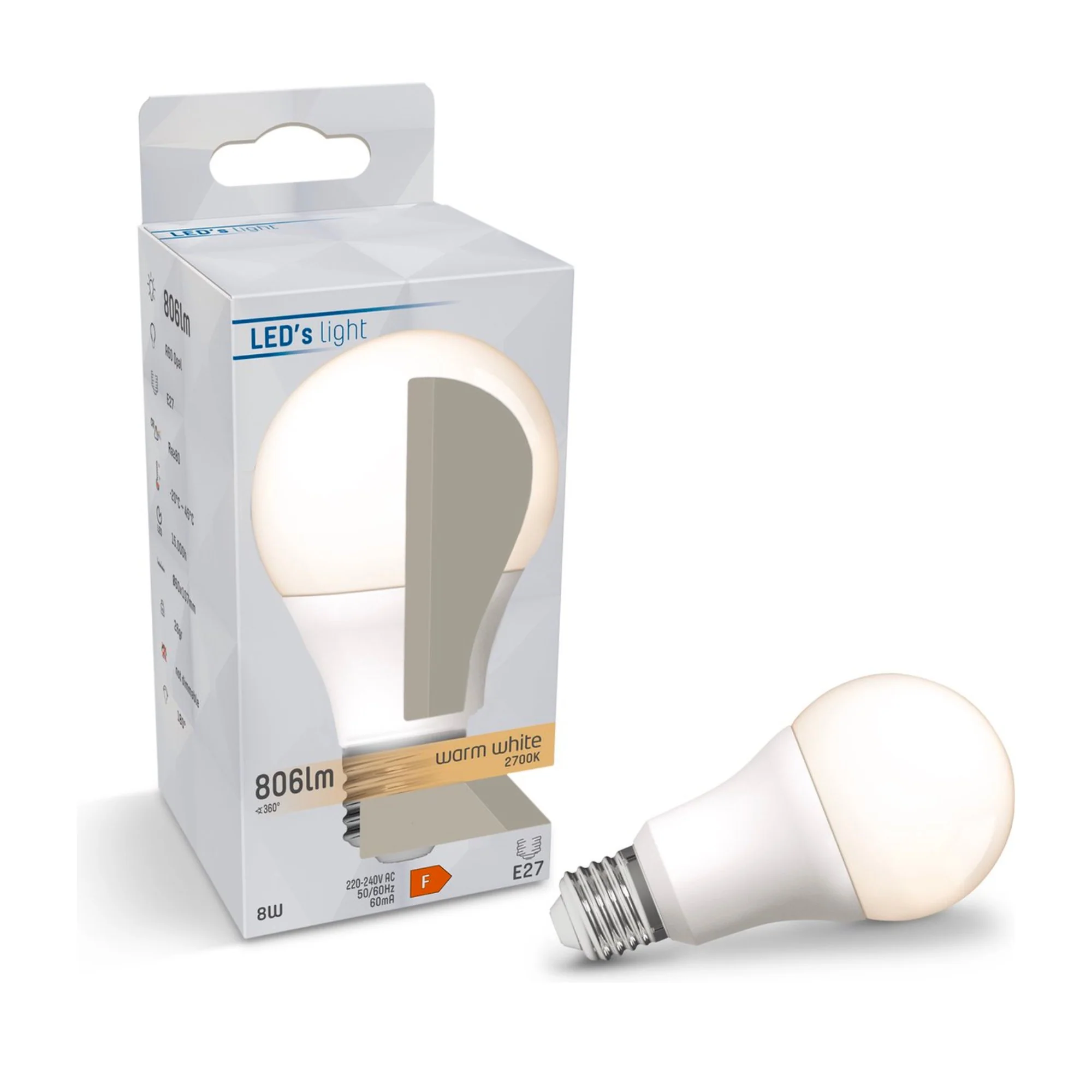 LED Lamp E27 - Mat - Warm wit - 13W vervangt 100W - Image 4