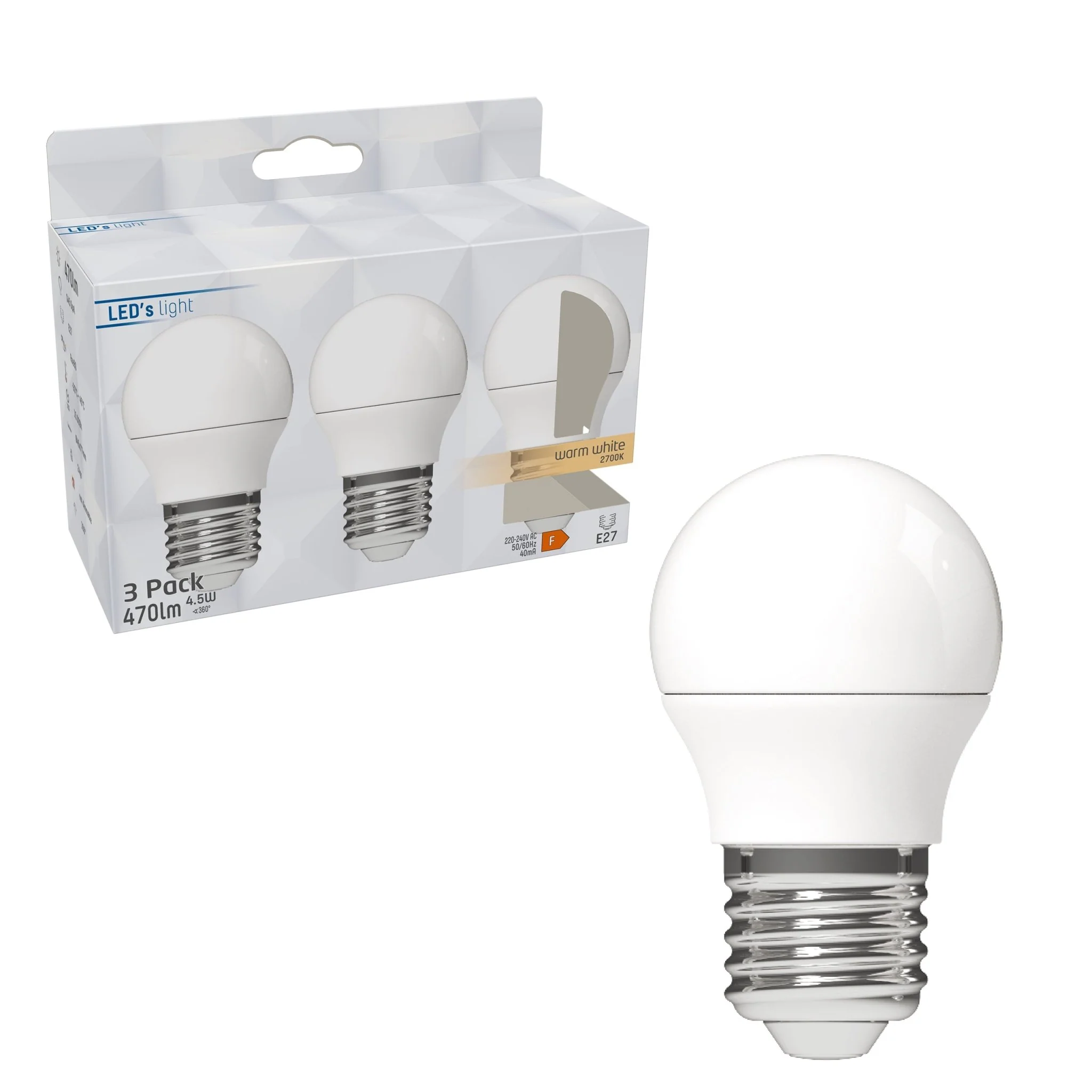 LED E27 Lampen - 470 lm - Warm wit licht - 3 lampen - Image 3