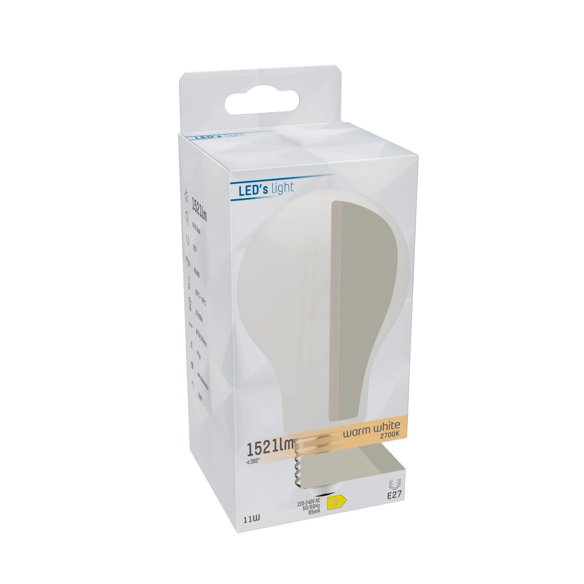 LED Lamp melk glas E27 - 11W vervangt 100W - 1521 lm - Warm wit - Image 2