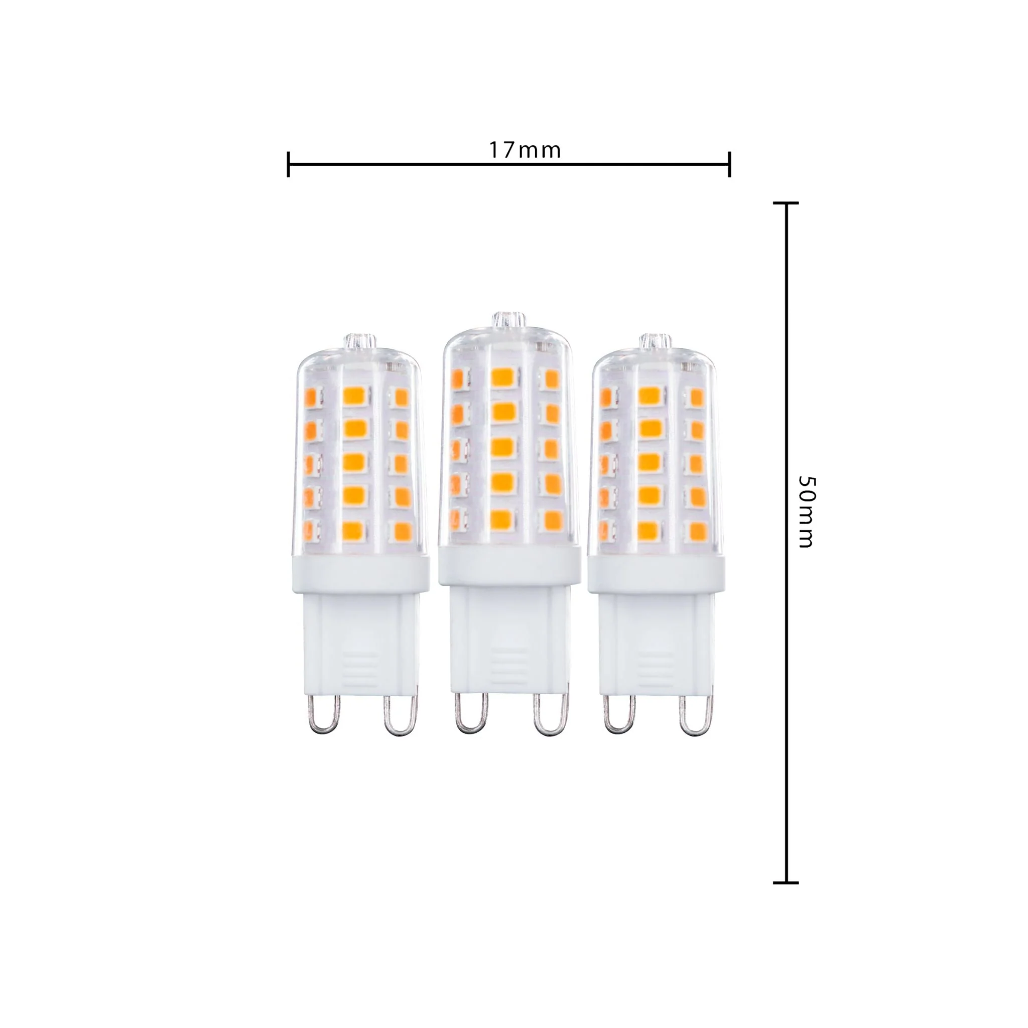 ProDim LED Steeklamp G9 - Dimbaar warm wit licht - 220-240V - 3.5W (28W) - 3 lampjes - Image 3