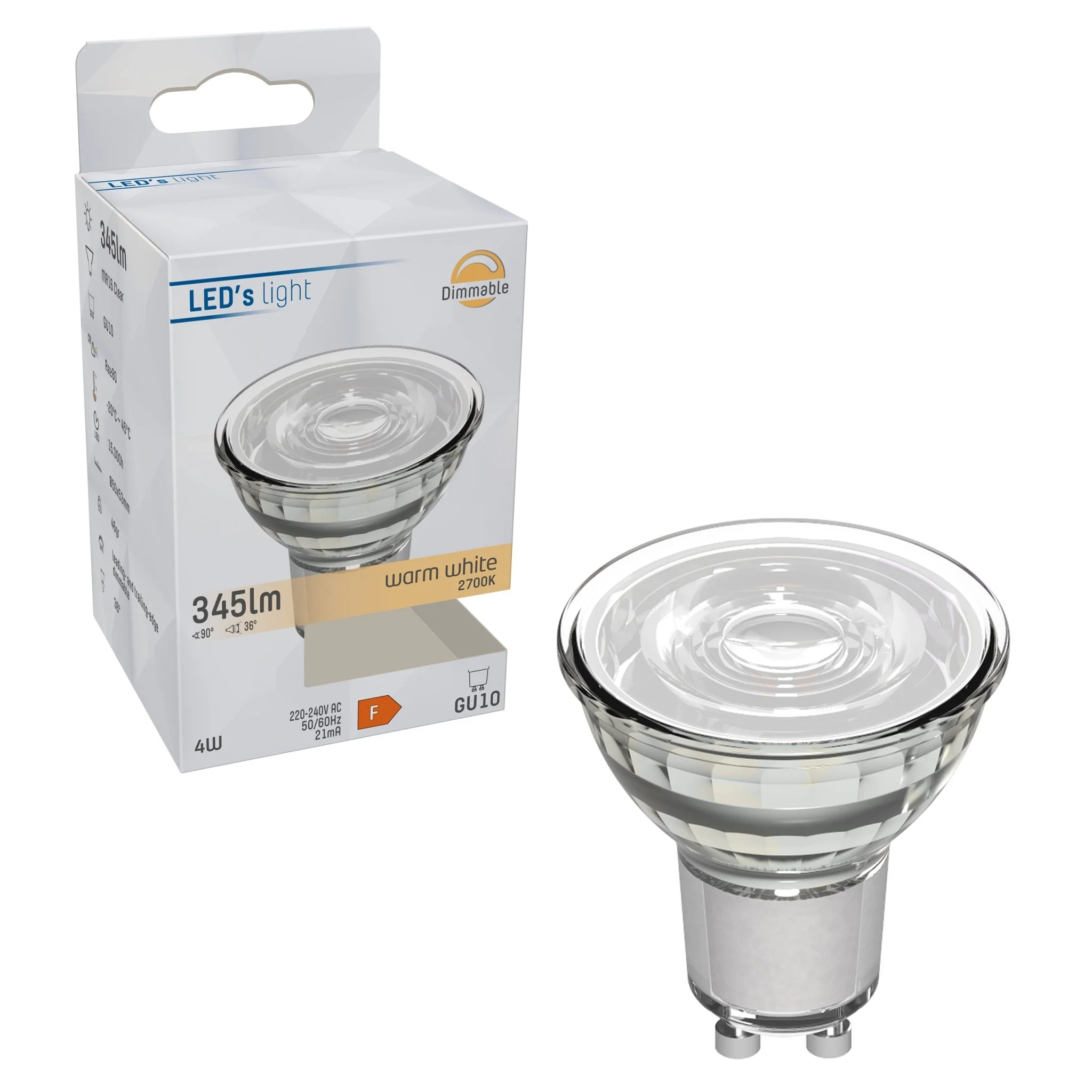 ProDim LED GU10 Spot - Helder - Dimbaar warm wit licht - 4W vervangt 50W - Image 4