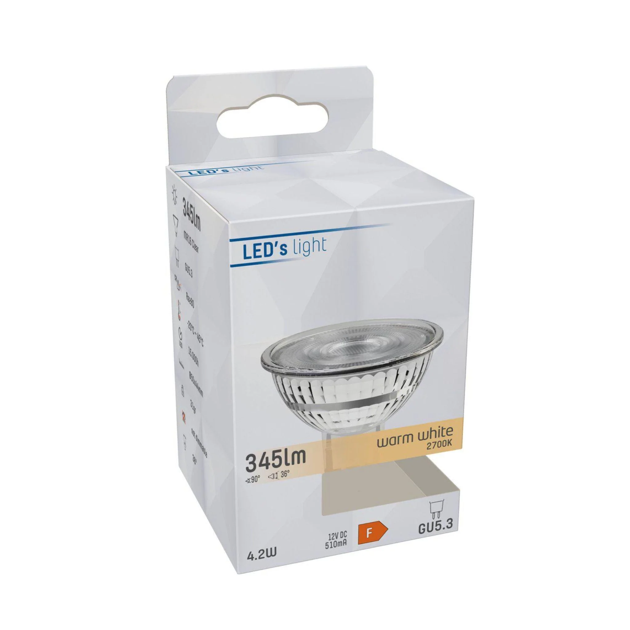 LongLife LED Lamp GU5.3 - 12V - MR16 Spot - Warm wit - 4W vervangt 35W - Image 3