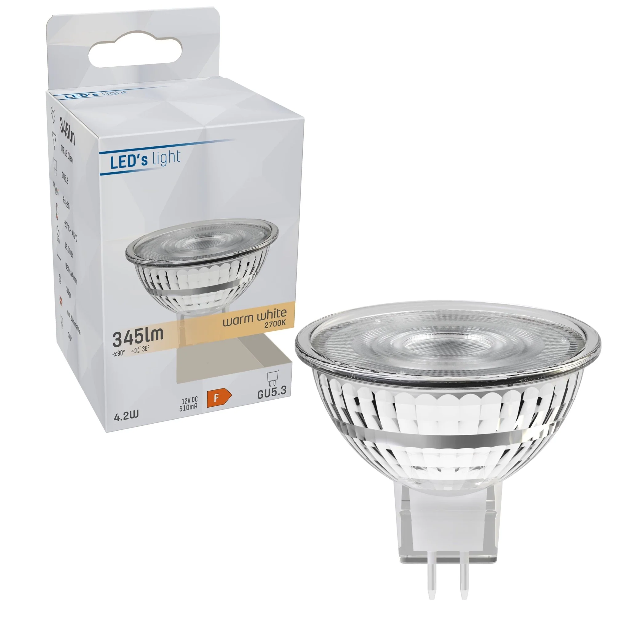 LongLife LED Lamp GU5.3 - 12V - MR16 Spot - Warm wit - 4W vervangt 35W - Image 5
