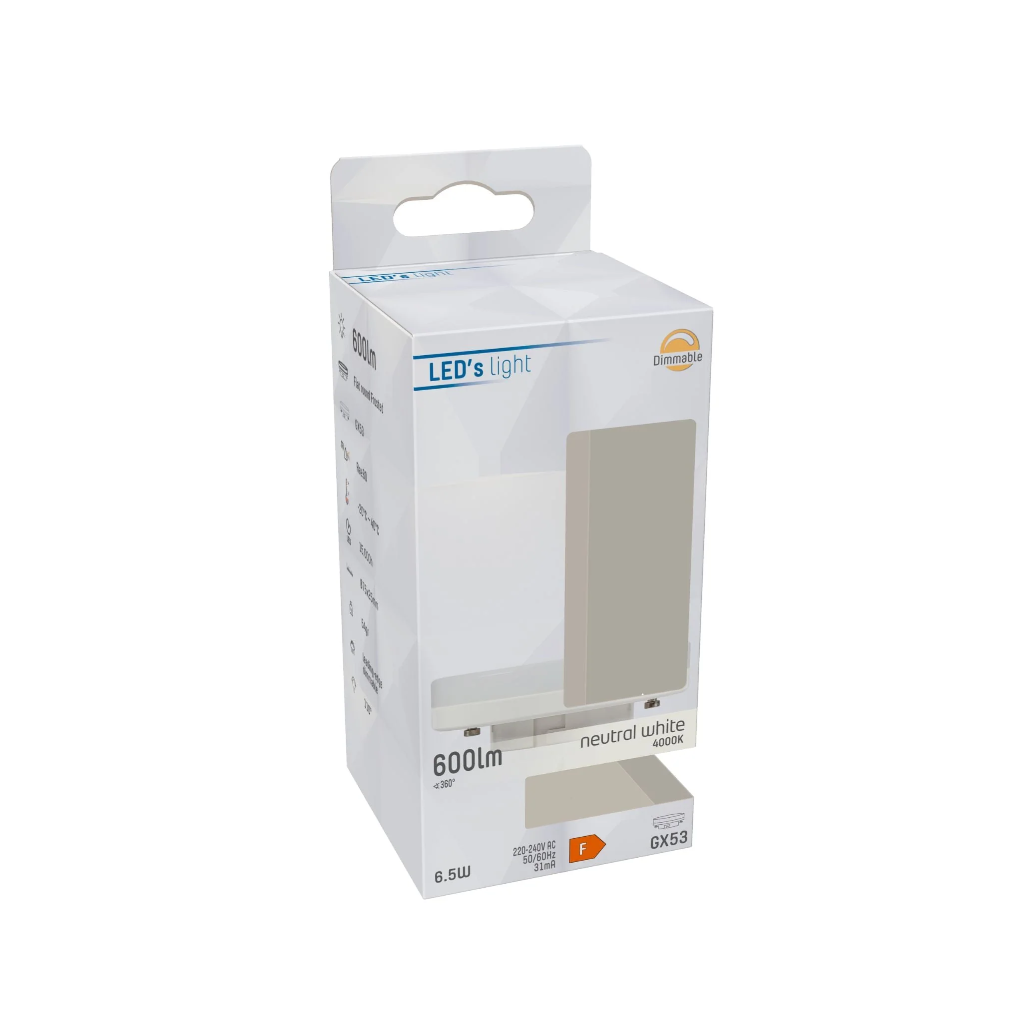 LED Lamp met GX53 fitting - Dimbaar koud wit licht - 6W/48W - Image 3
