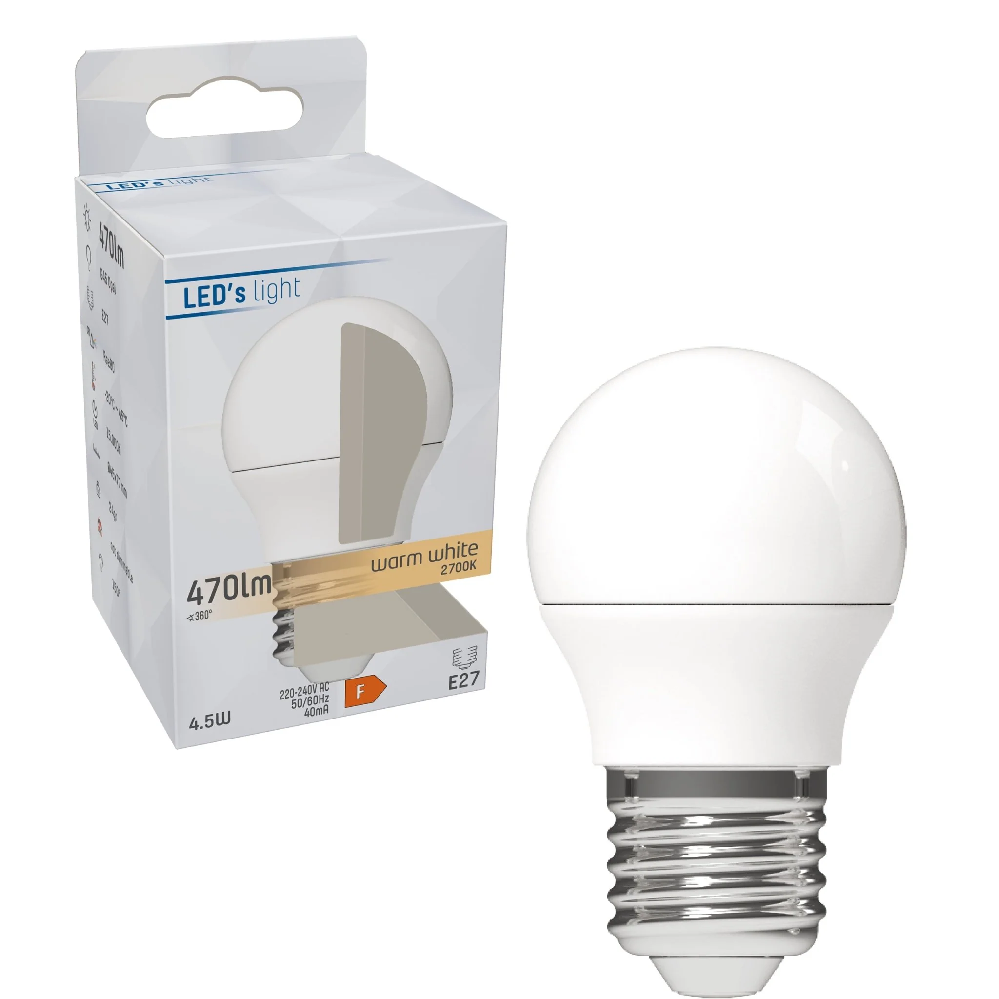 LED E27 Lamp - 470 lm - Warm wit licht - 1 lamp - Image 4