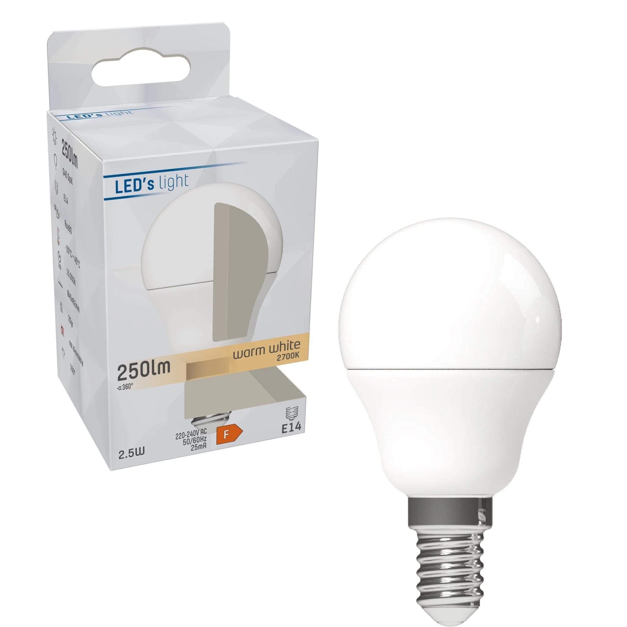 LED E14 Lamp rond - 250 lm - Warm wit licht - 1 lamp - Image 4