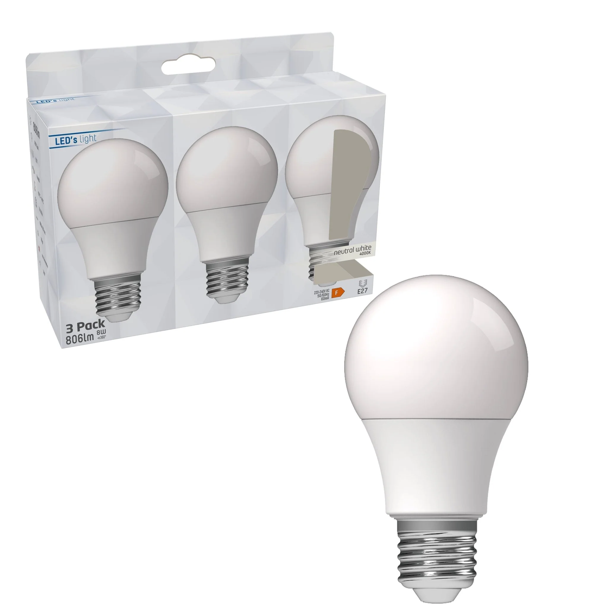 LED Lampen E27 - 806 lm - Koud wit licht - 3 lampen - Image 3