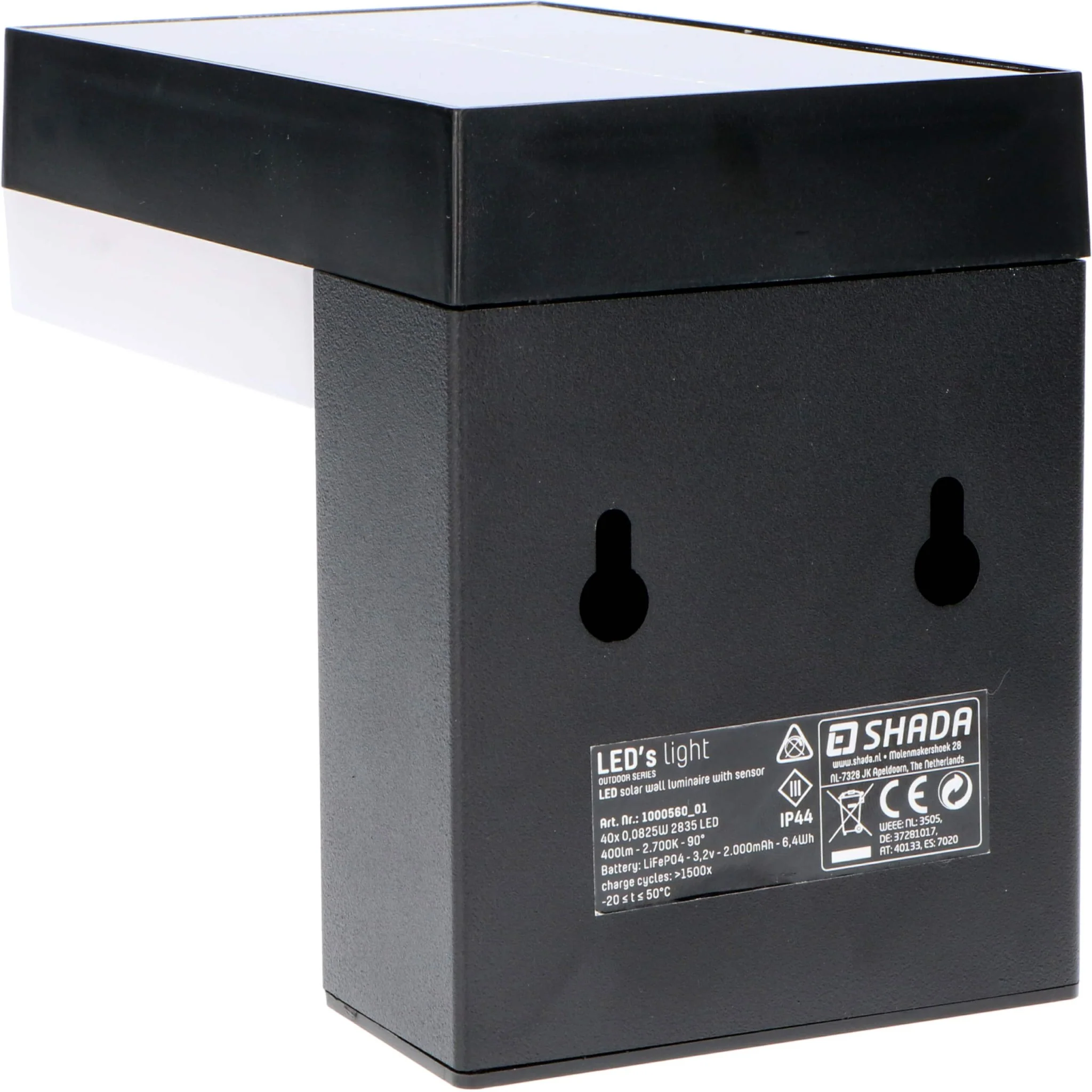 LED's Light RVS Solar LED Muurlamp met Bewegingssensor - Draadloos - Vierkant - 3 standen - Zwart - Image 10