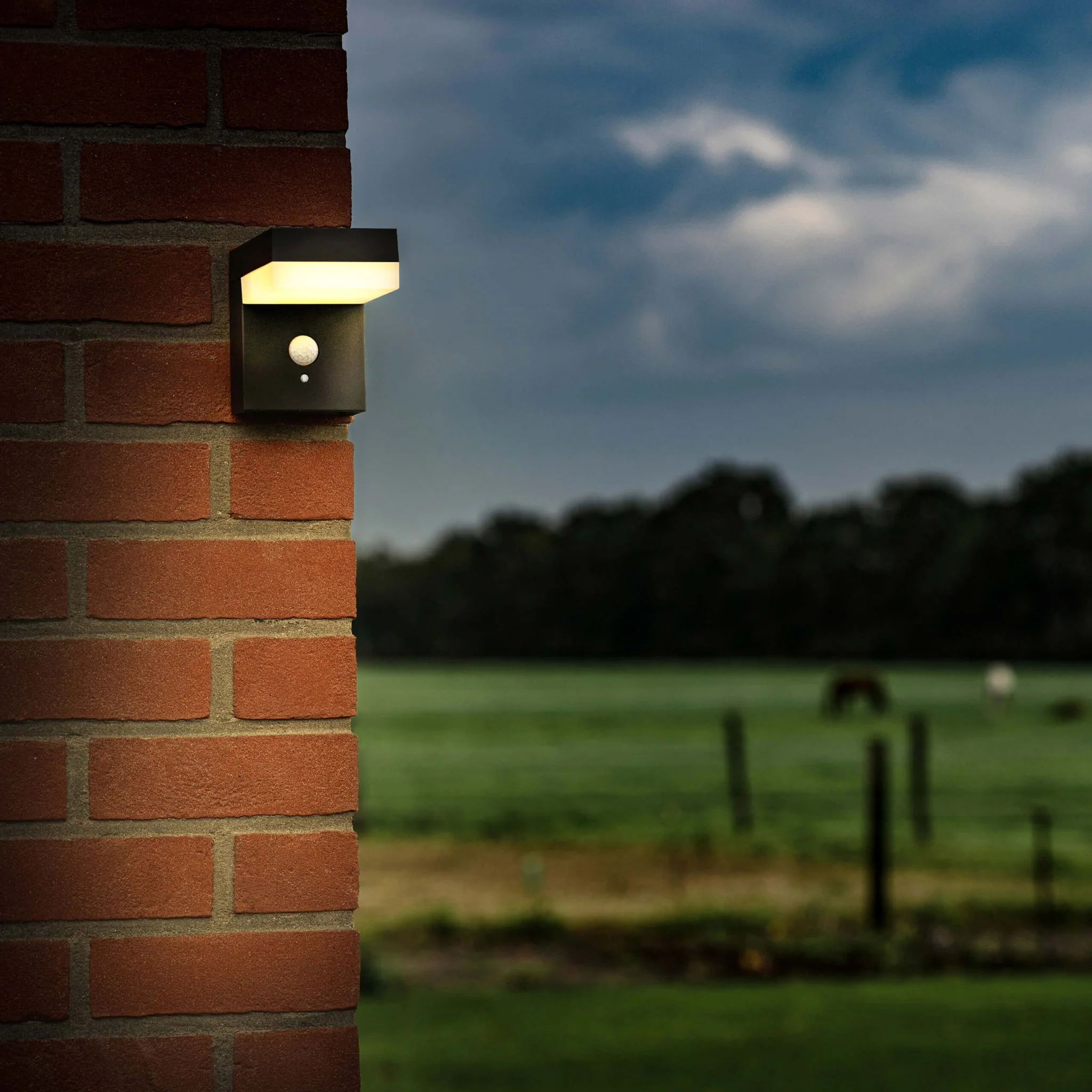 LED's Light RVS Solar LED Muurlamp met Bewegingssensor - Draadloos - Vierkant - 3 standen - Zwart - Image 4