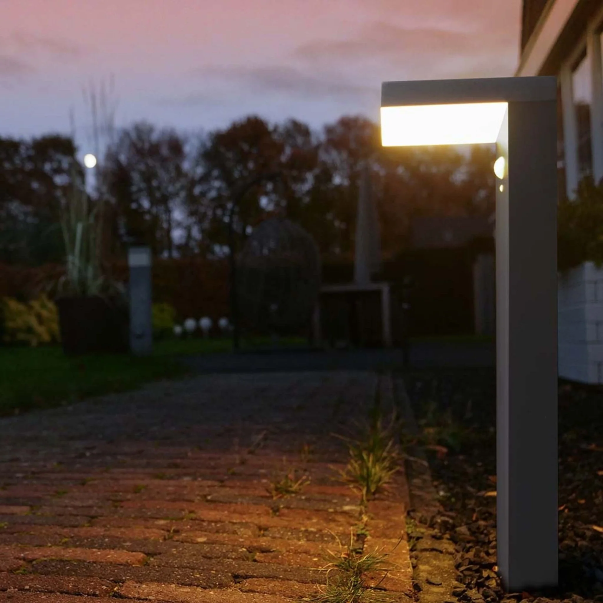 LED's Light RVS Solar LED Tuinlamp Paallamp met Bewegingssensor - Draadloos - 3 standen - Zwart - Image 2
