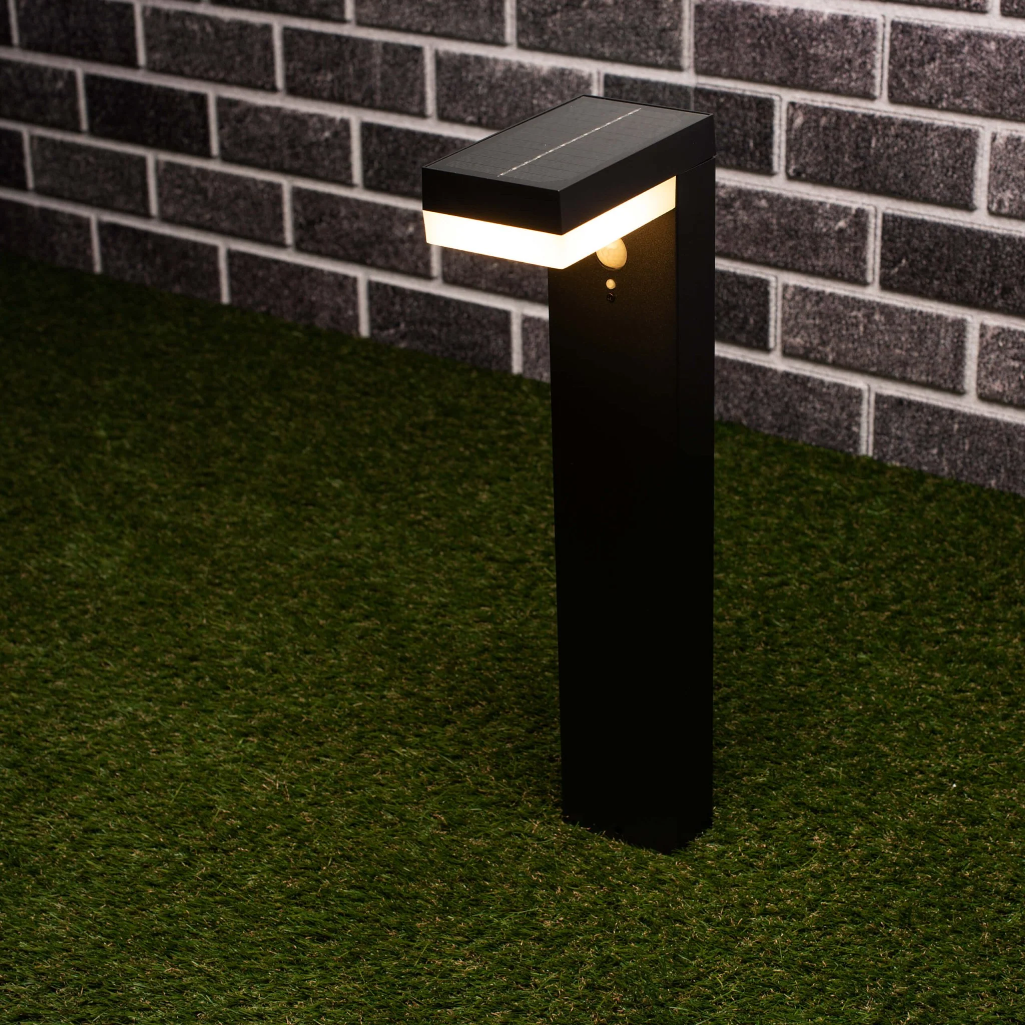 LED's Light RVS Solar LED Tuinlamp Paallamp met Bewegingssensor - Draadloos - 3 standen - Zwart - Image 5