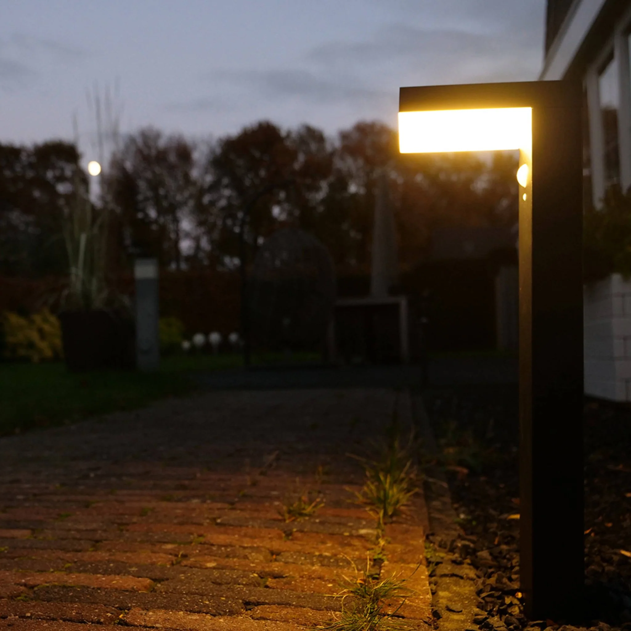 LED's Light RVS Solar LED Tuinlamp Paallamp met Bewegingssensor - Draadloos - 3 standen - Zwart - Image 6