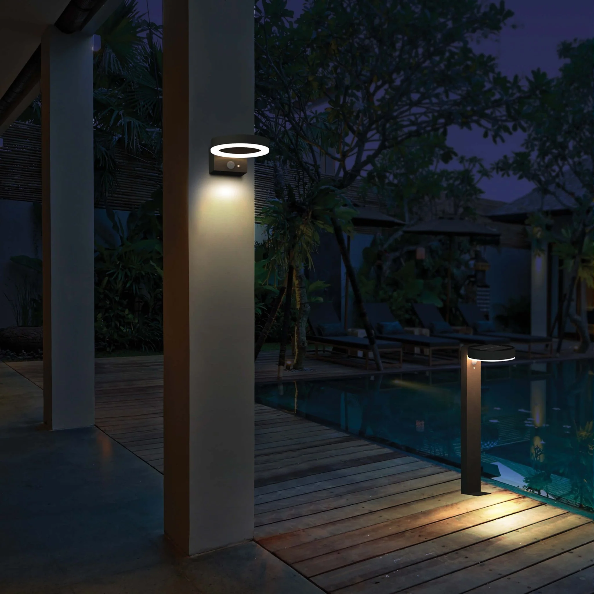 RVS Solar LED Buitenlamp met bewegingssensor - Draadloos - 3 standen - Zwart - Image 3