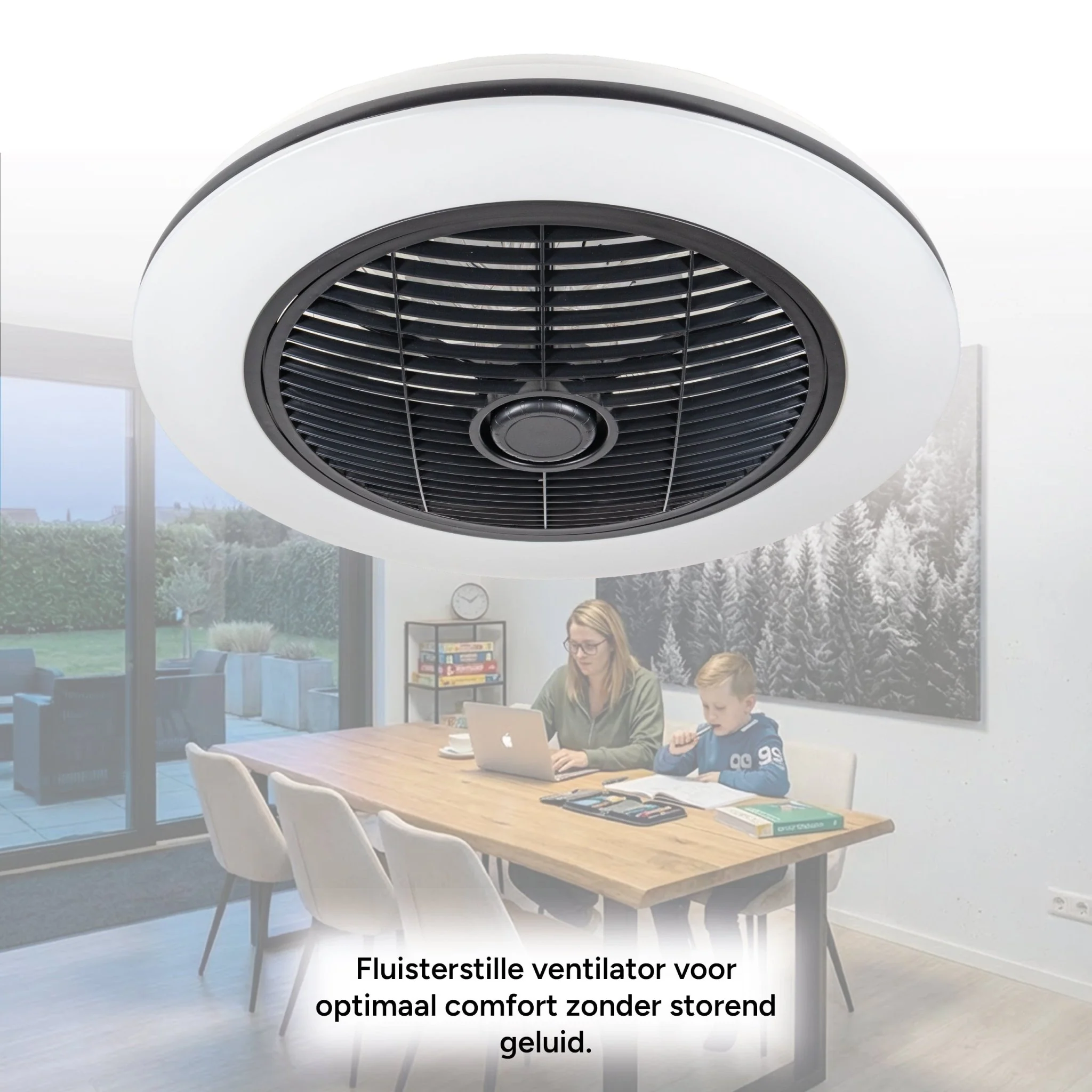 Moderno 3D plafondventilator met verlichting 50cm – Dimmen en lichtkleur instellen via afstandsbediening – Met zomer- en winterstand en timerfunctie - Image 6