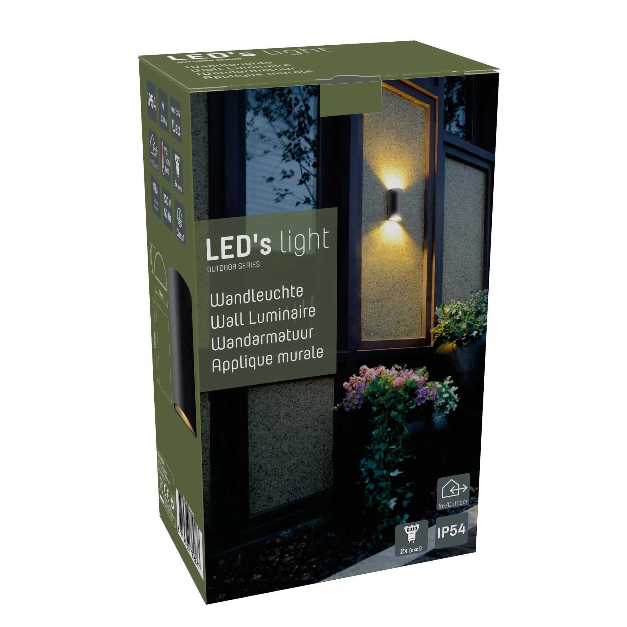 LED's Light LED Muurlamp Buiten - Halve cilinder met 2 lichtpunten - Model Siena - IP44 - Antraciet - Image 10