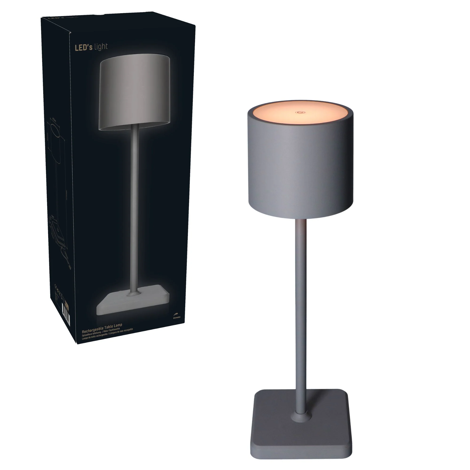 LED's Light Oplaadbare LED Tafellamp - Dimbaar via aanraking - Binnen en buiten - Grijs - Image 14