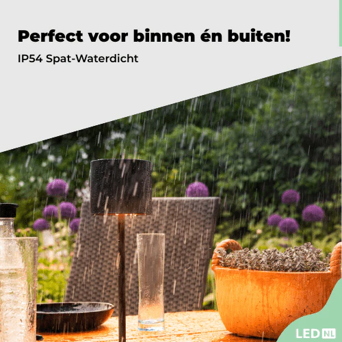 LED's Light Oplaadbare LED Tafellamp - Dimbaar via aanraking - Binnen en buiten - Zwart - Image 6
