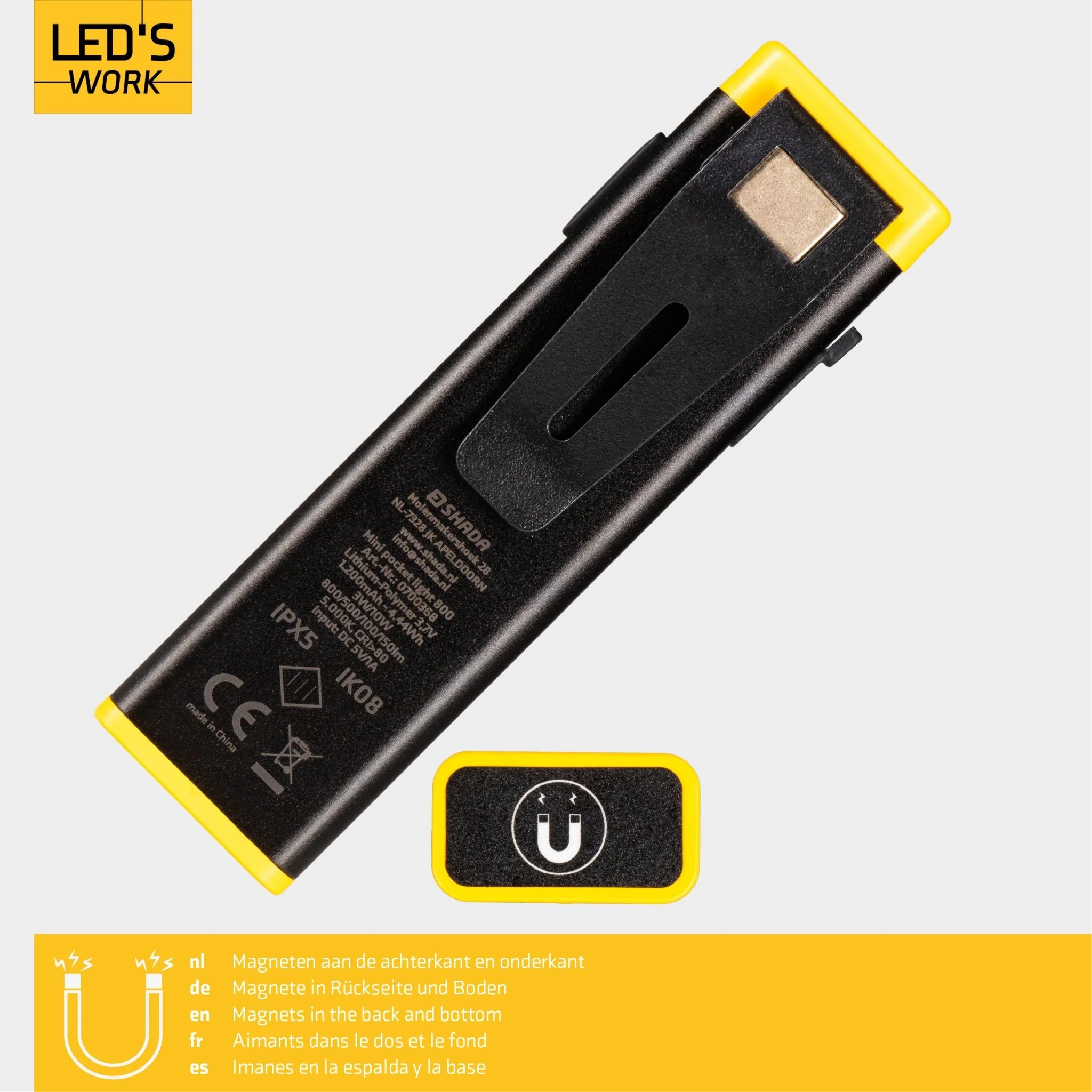 LED's Work Oplaadbare LED Mini Zaklamp met 3 lichtstanden (100, 500 en 700 Lumen) - Image 6