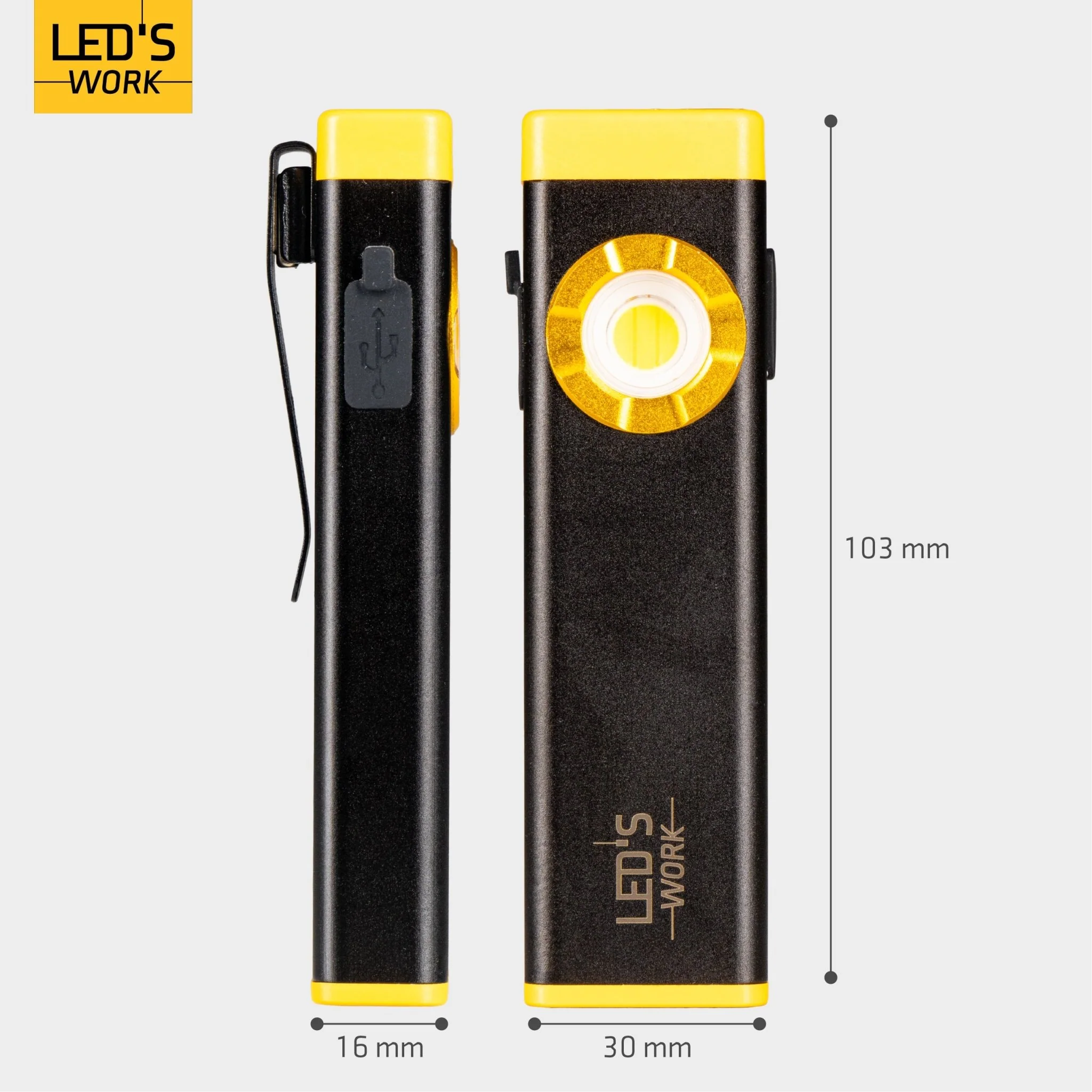 LED's Work Oplaadbare LED Mini Zaklamp met 3 lichtstanden (100, 500 en 700 Lumen) - Image 8