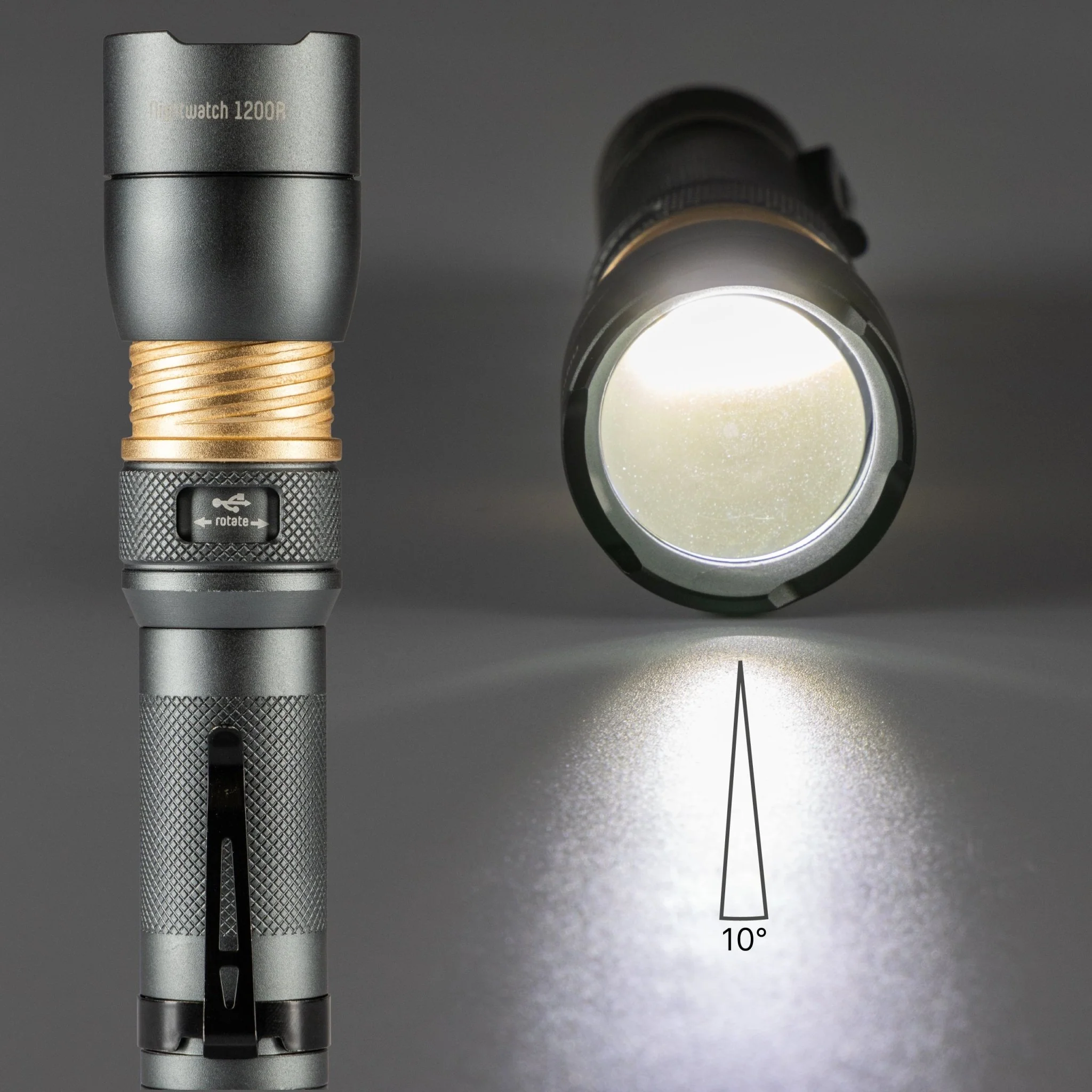 LED's Work Oplaadbare LED Zaklamp - 1200 Lumen - IPX7 Waterdicht - Met 3 lichtstanden - Image 3
