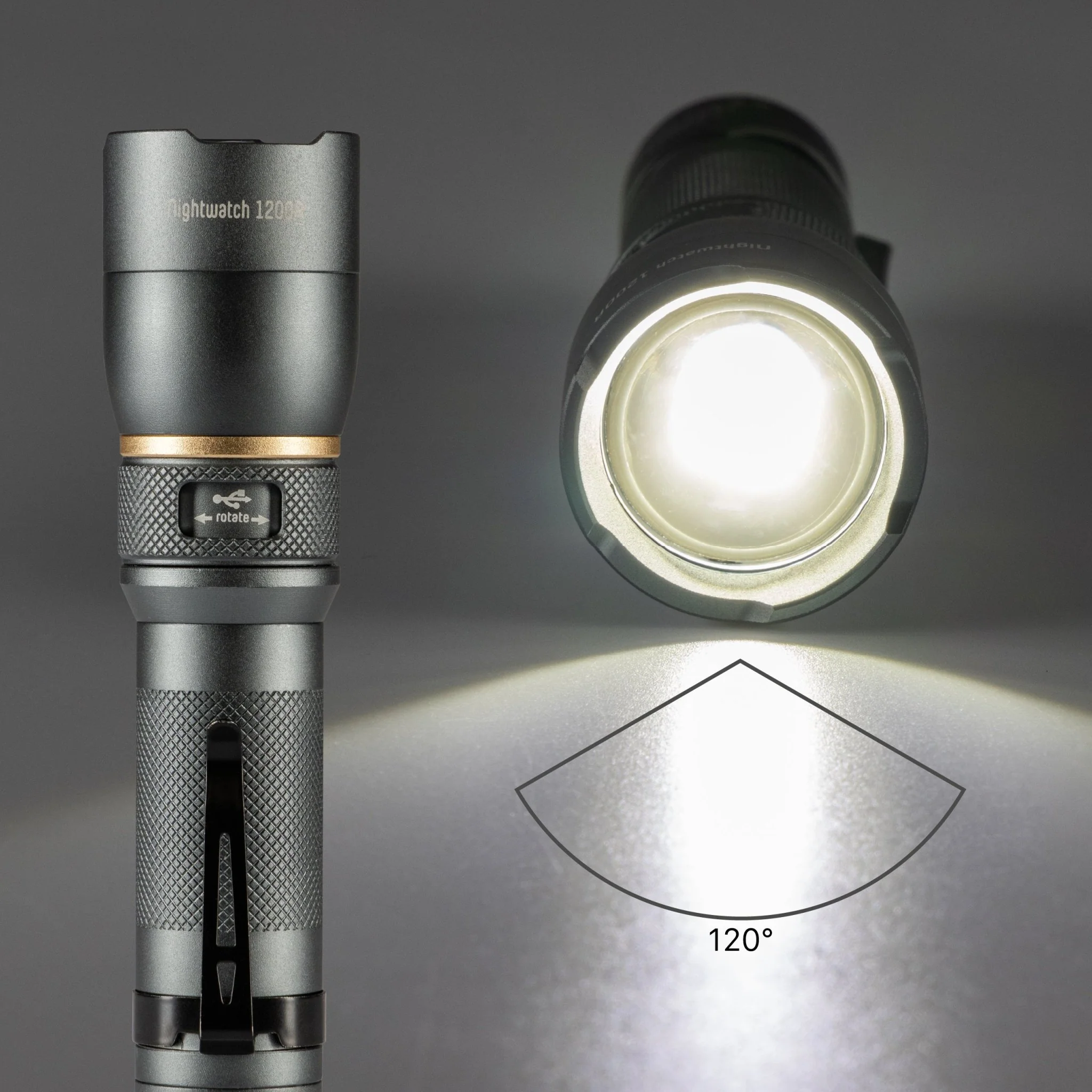 LED's Work Oplaadbare LED Zaklamp - 1200 Lumen - IPX7 Waterdicht - Met 3 lichtstanden - Image 4