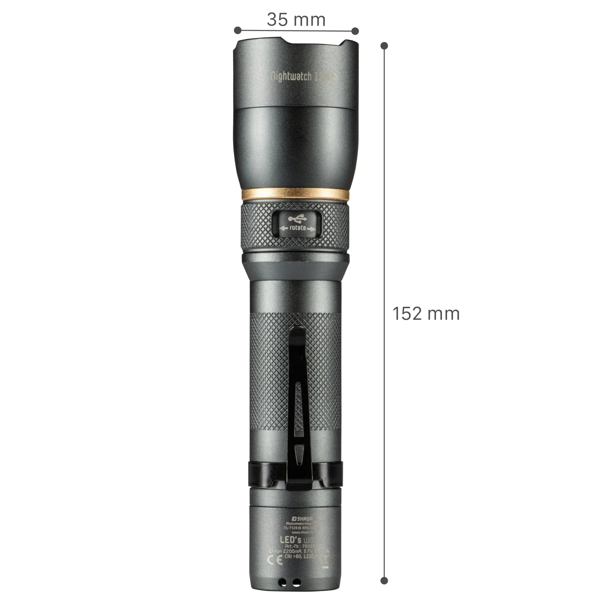 LED's Work Oplaadbare LED Zaklamp - 1200 Lumen - IPX7 Waterdicht - Met 3 lichtstanden - Image 7