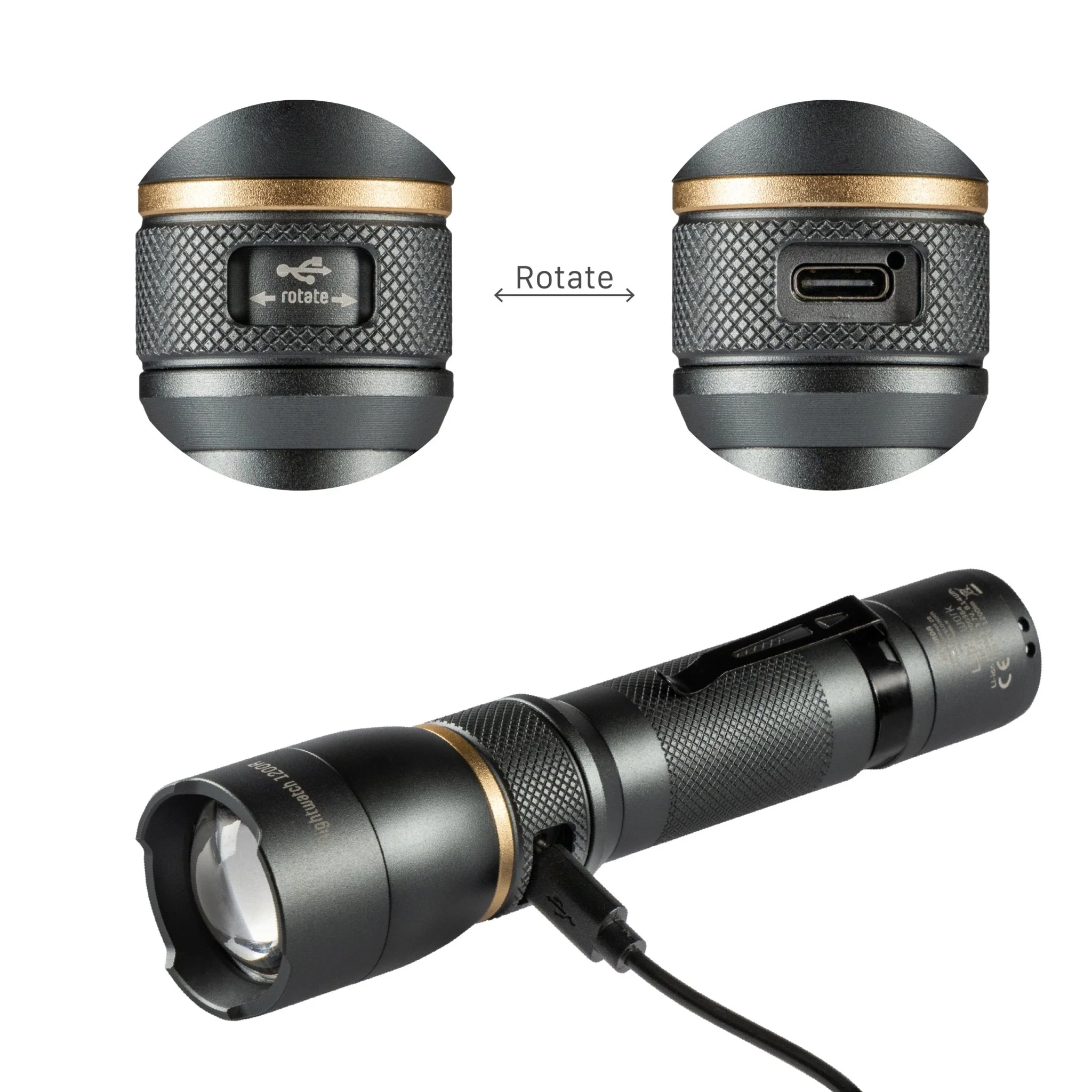 LED's Work Oplaadbare LED Zaklamp - 1200 Lumen - IPX7 Waterdicht - Met 3 lichtstanden - Image 8