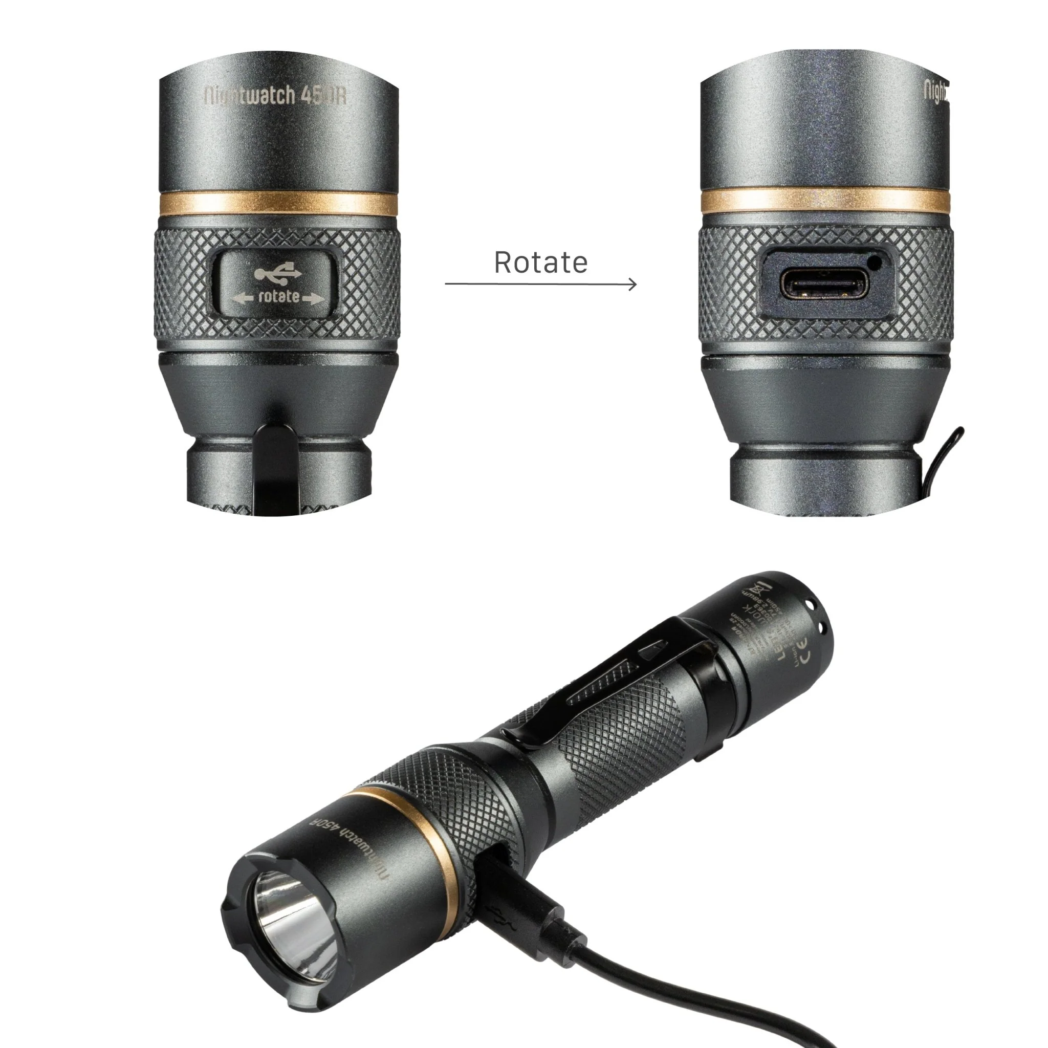 LED's Work Oplaadbare LED Zaklamp - 450 Lumen - IPX7 Waterdicht - Met 3 lichtstanden - Image 3