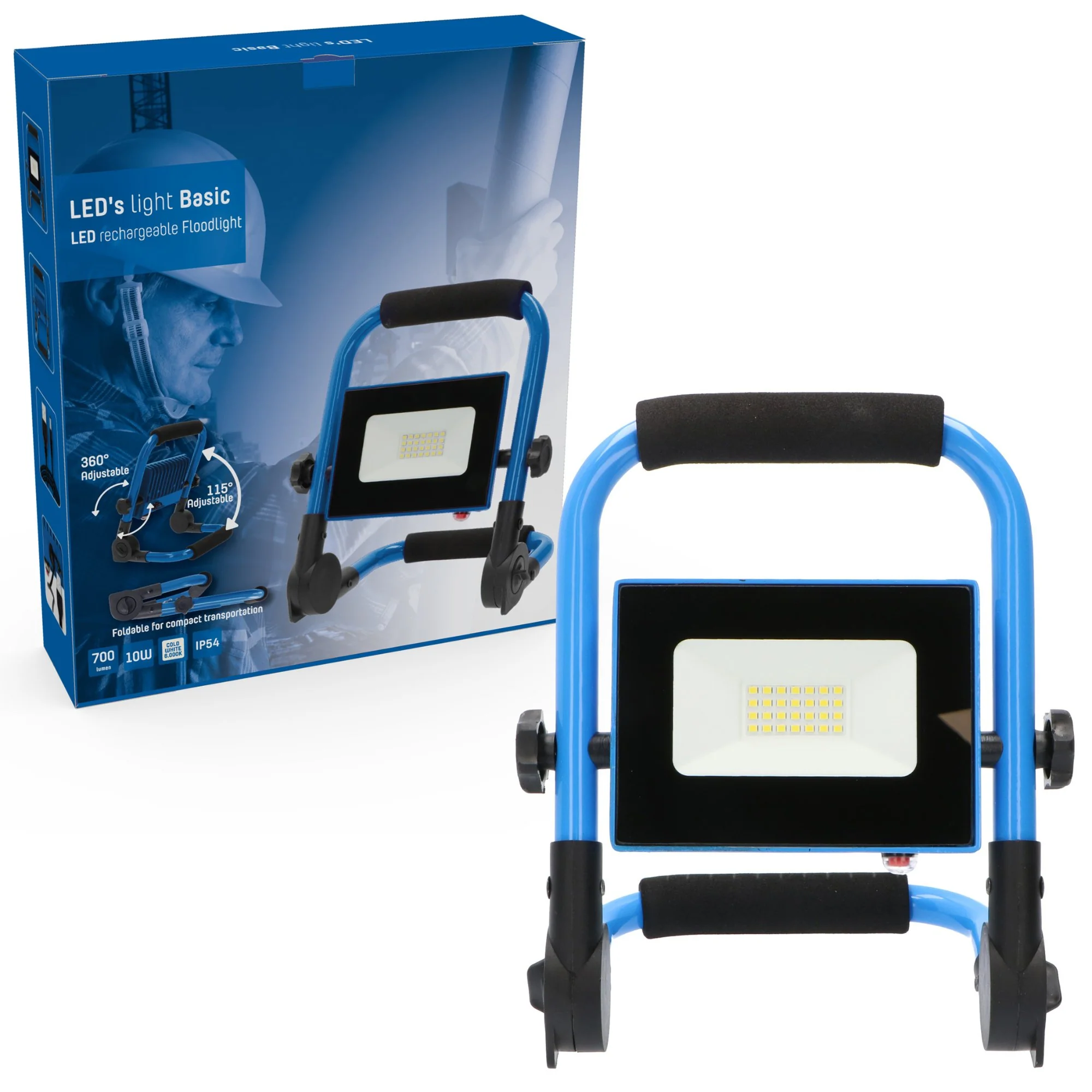 LED's Light Basic Werklamp 700 - Oplaadbaar met accu - Compact en opvouwbaar – IP54 - Image 4